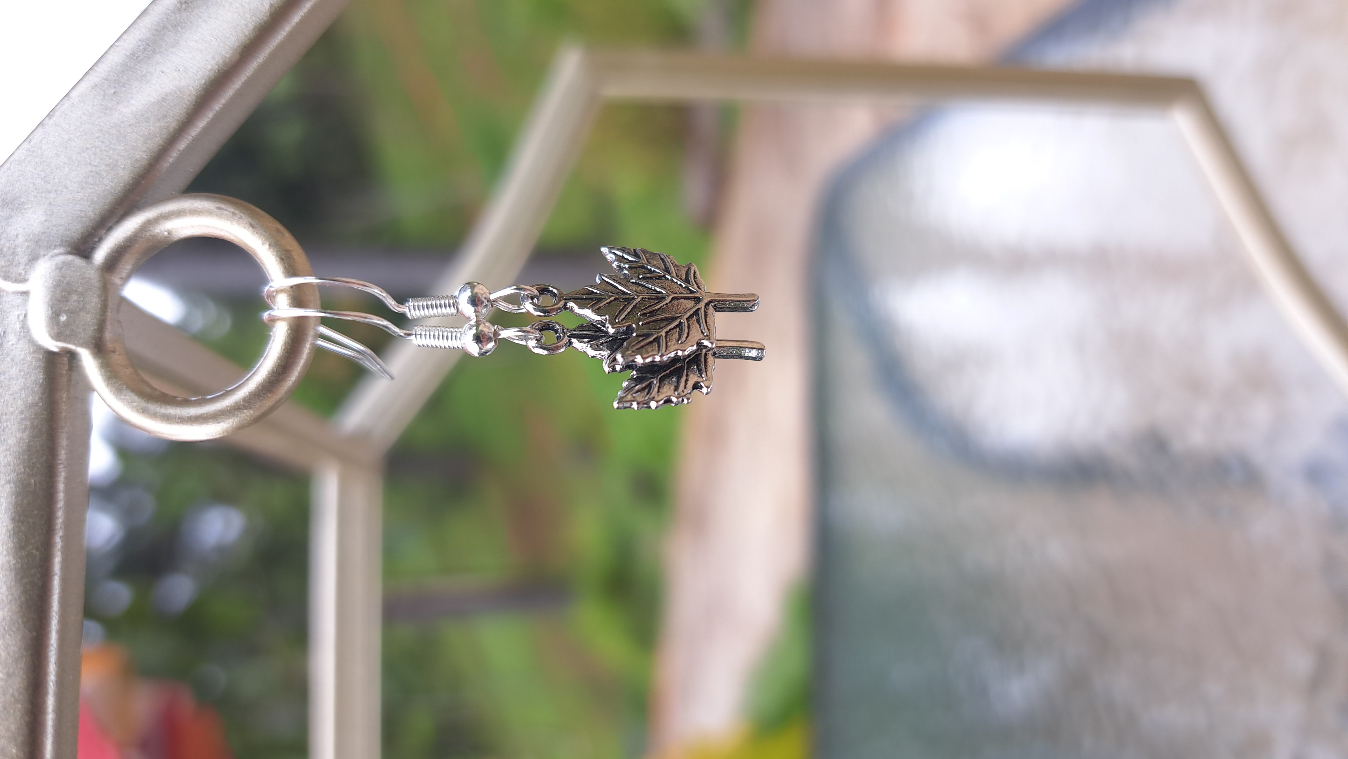 Leaf Shaped Metal Earrings