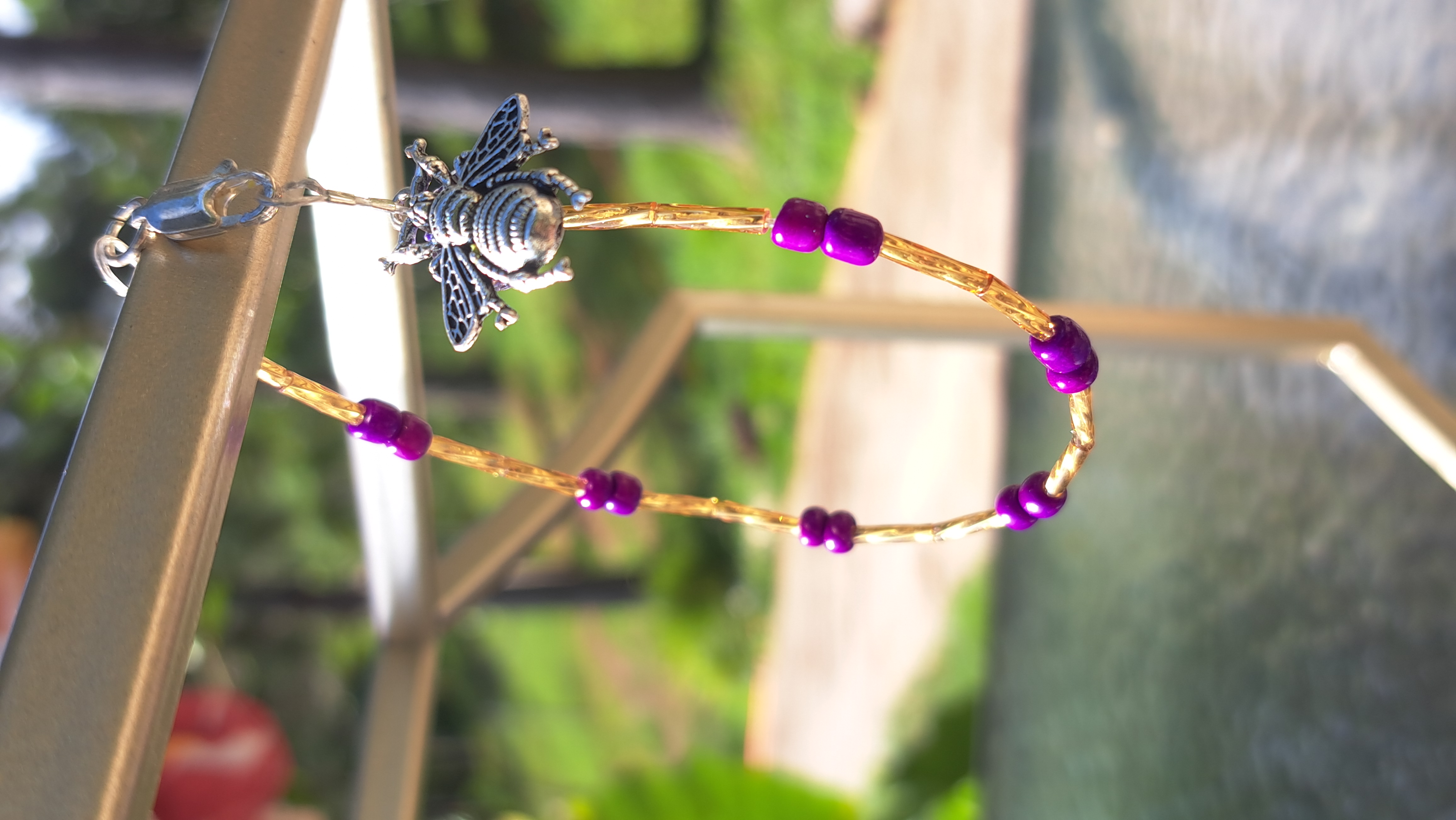 Handmade Beaded Bee Bracelet