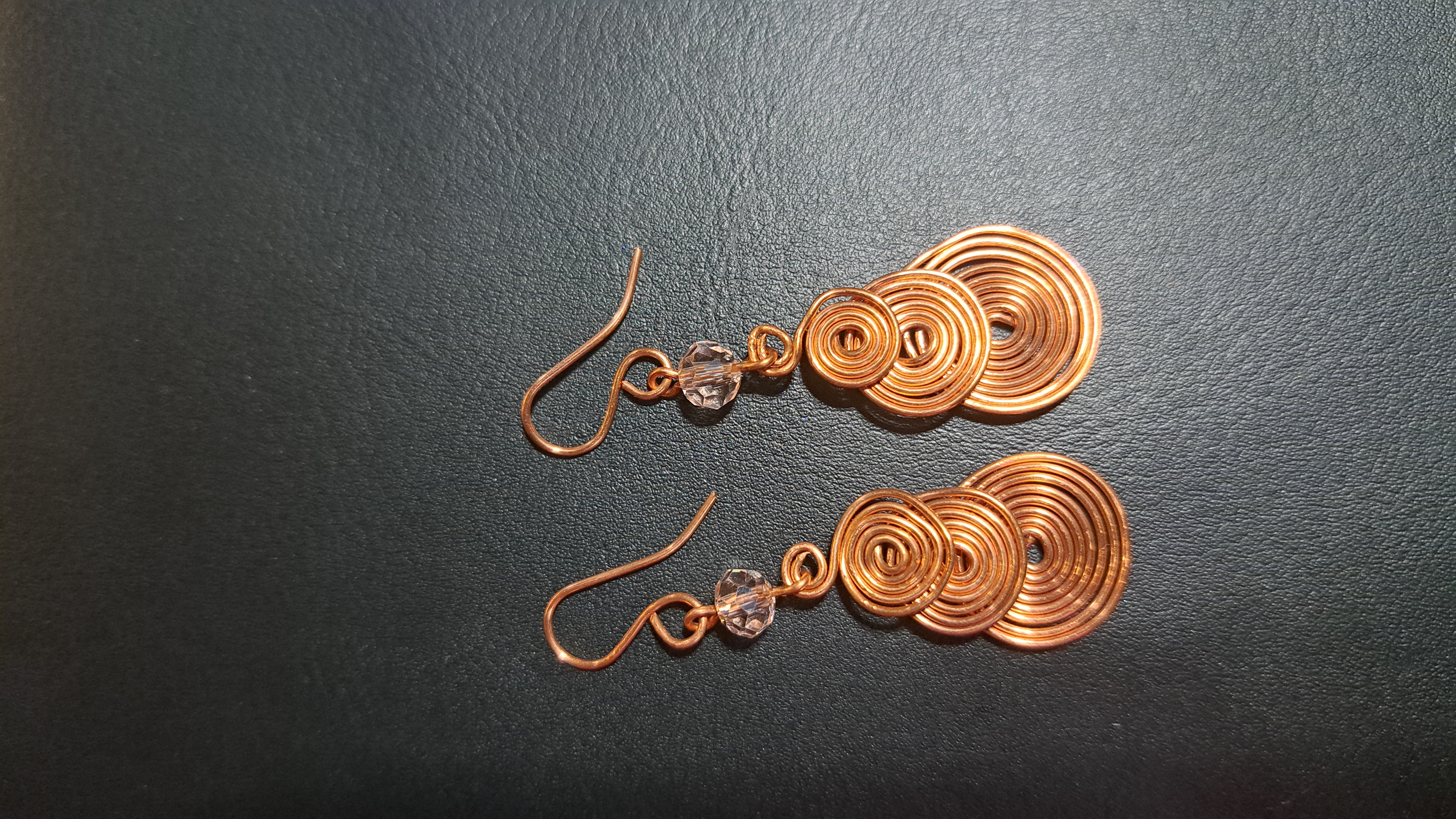 Handmade Copper Wire Spiral Earrings