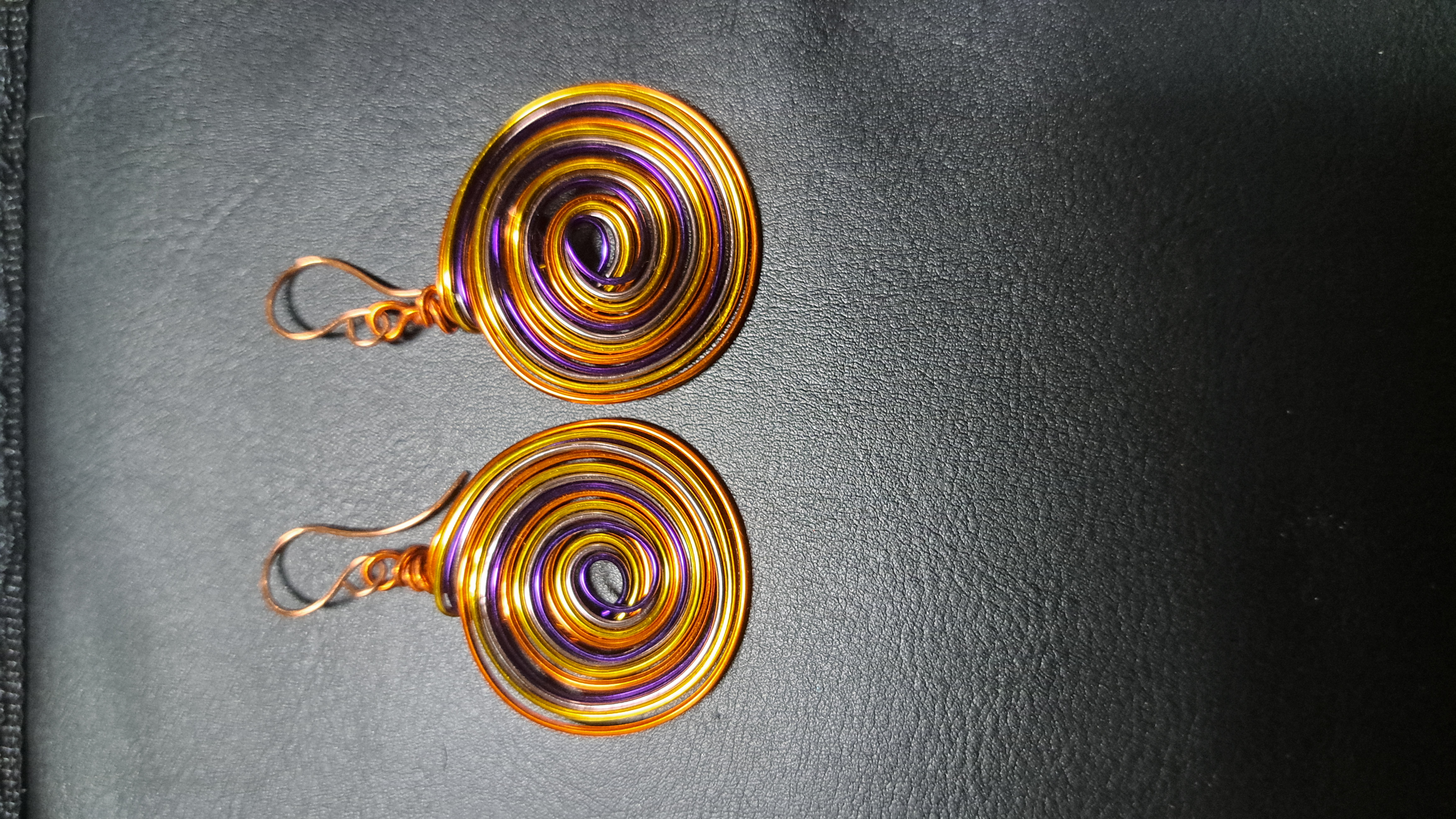 Handcrafted lollipop Spiral Wire Earrings 1