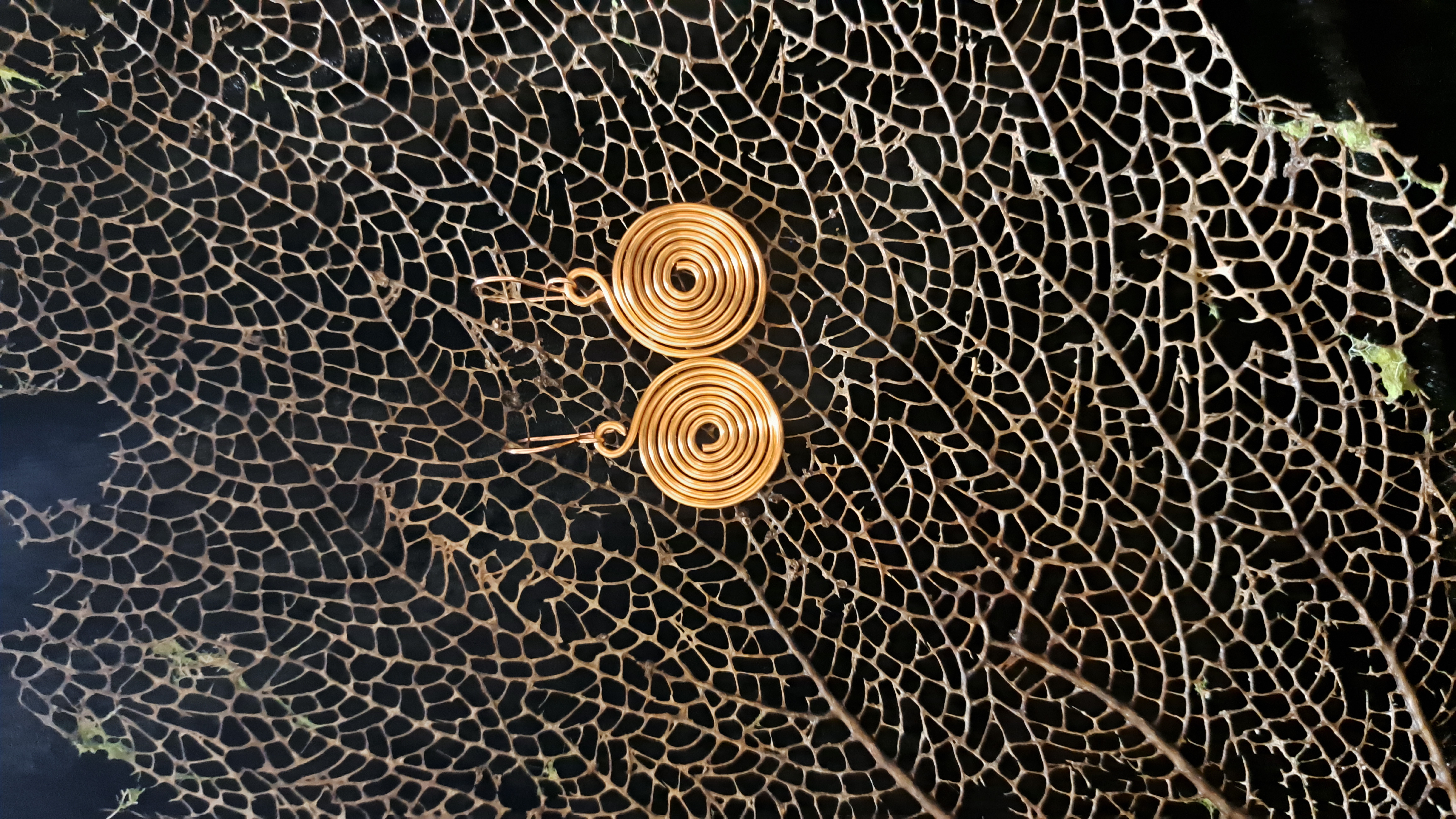 Copper Spiral Earrings