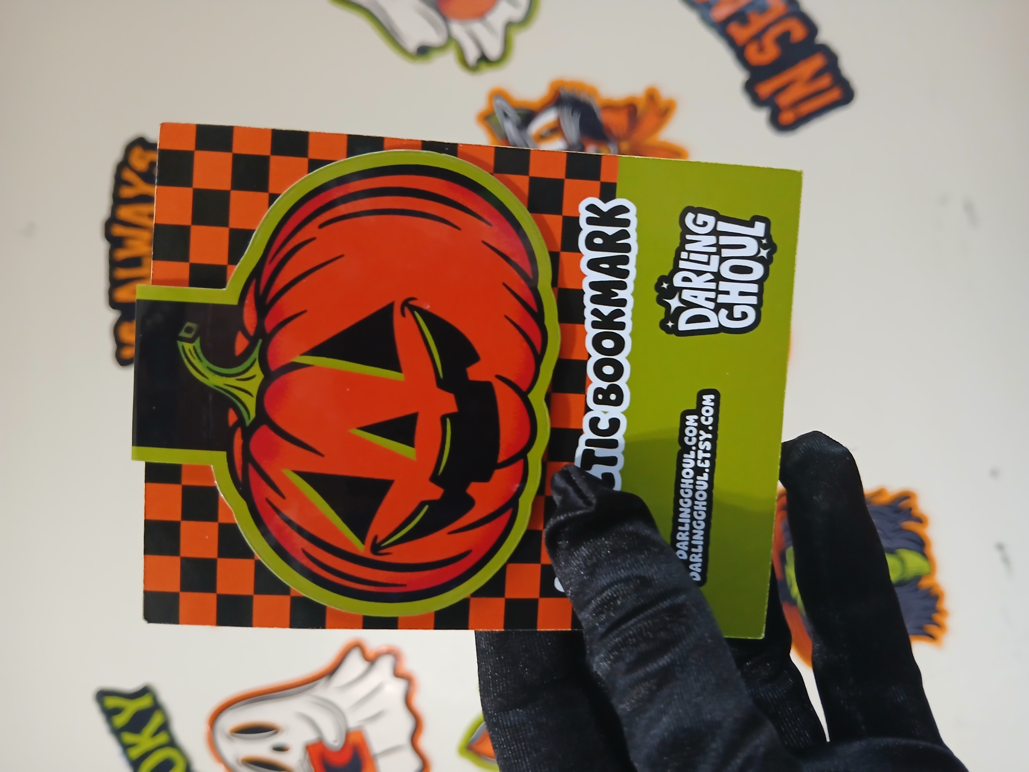 Spooky Season Smiling Cute Jack-o-Lantern Bookish Halloween Magnetic Bookmark