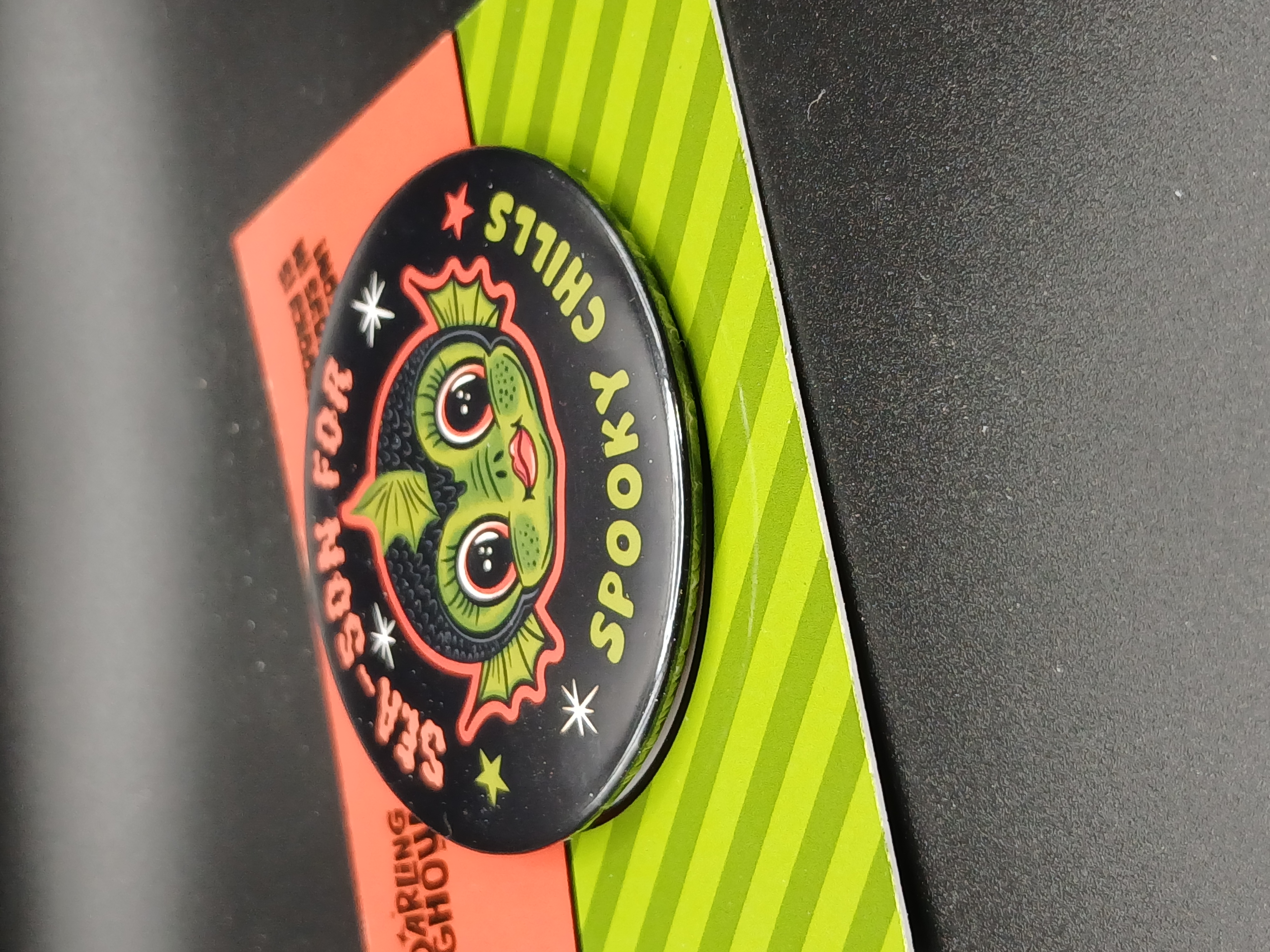 Spooky Season Cute Halloween Creature Lagoon Monster Pinback Button Badge