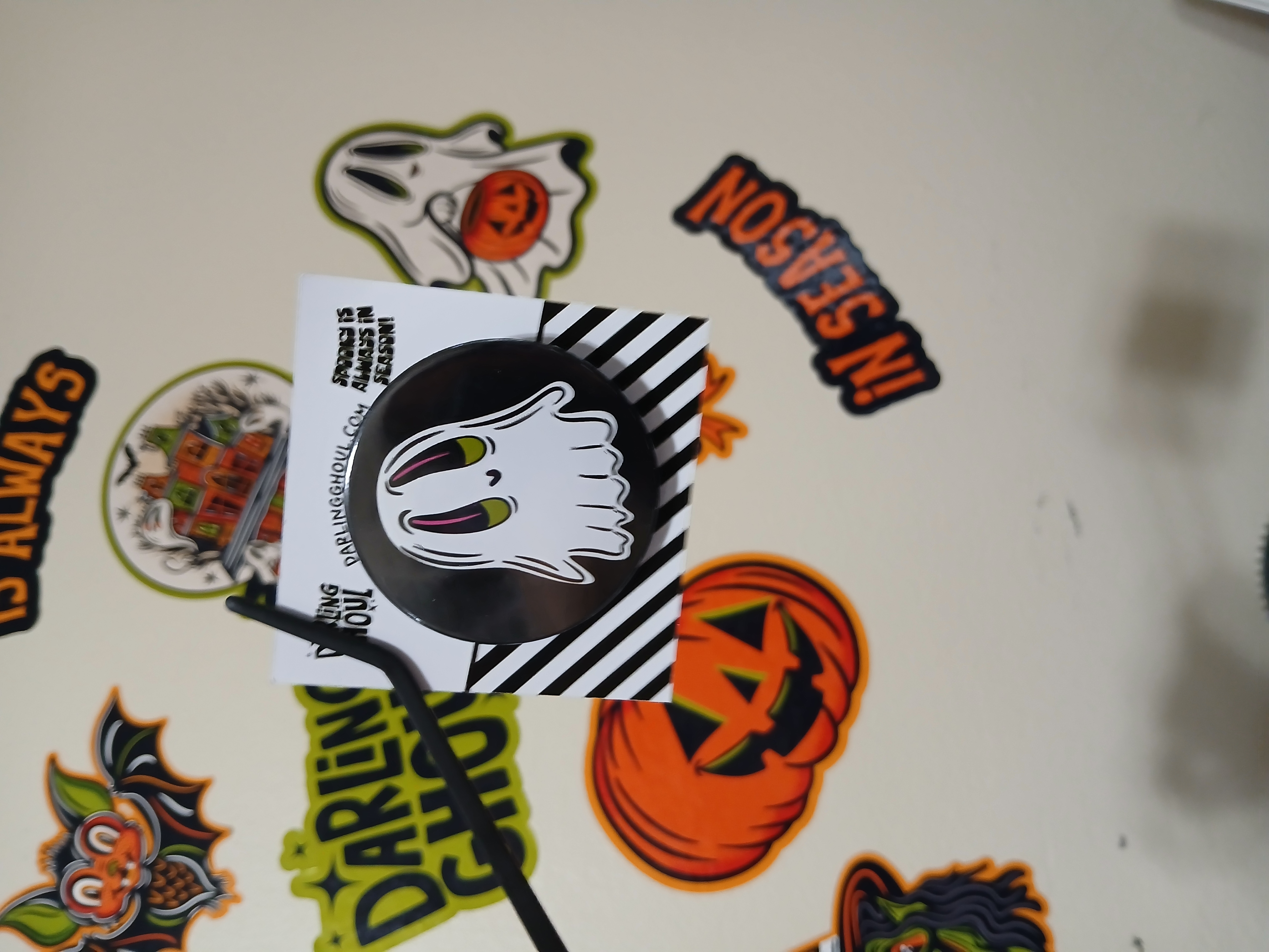 Spooky Season Cute Halloween Ghost Ghostie Pinback Button Badge