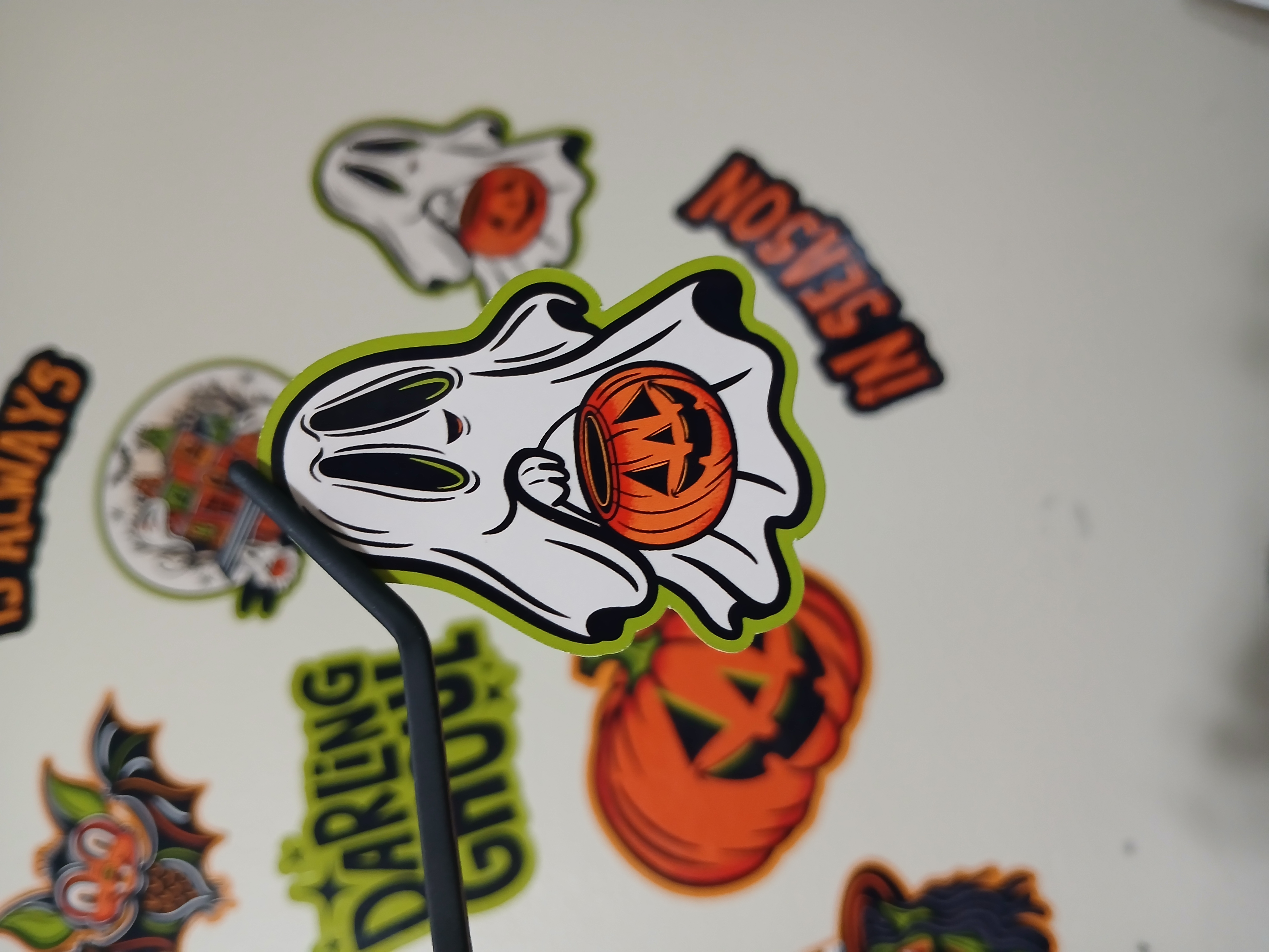 Spooky Season Cute Halloween Ghost Jack-o-Lantern Pumpkin Vinyl Decal Sticker