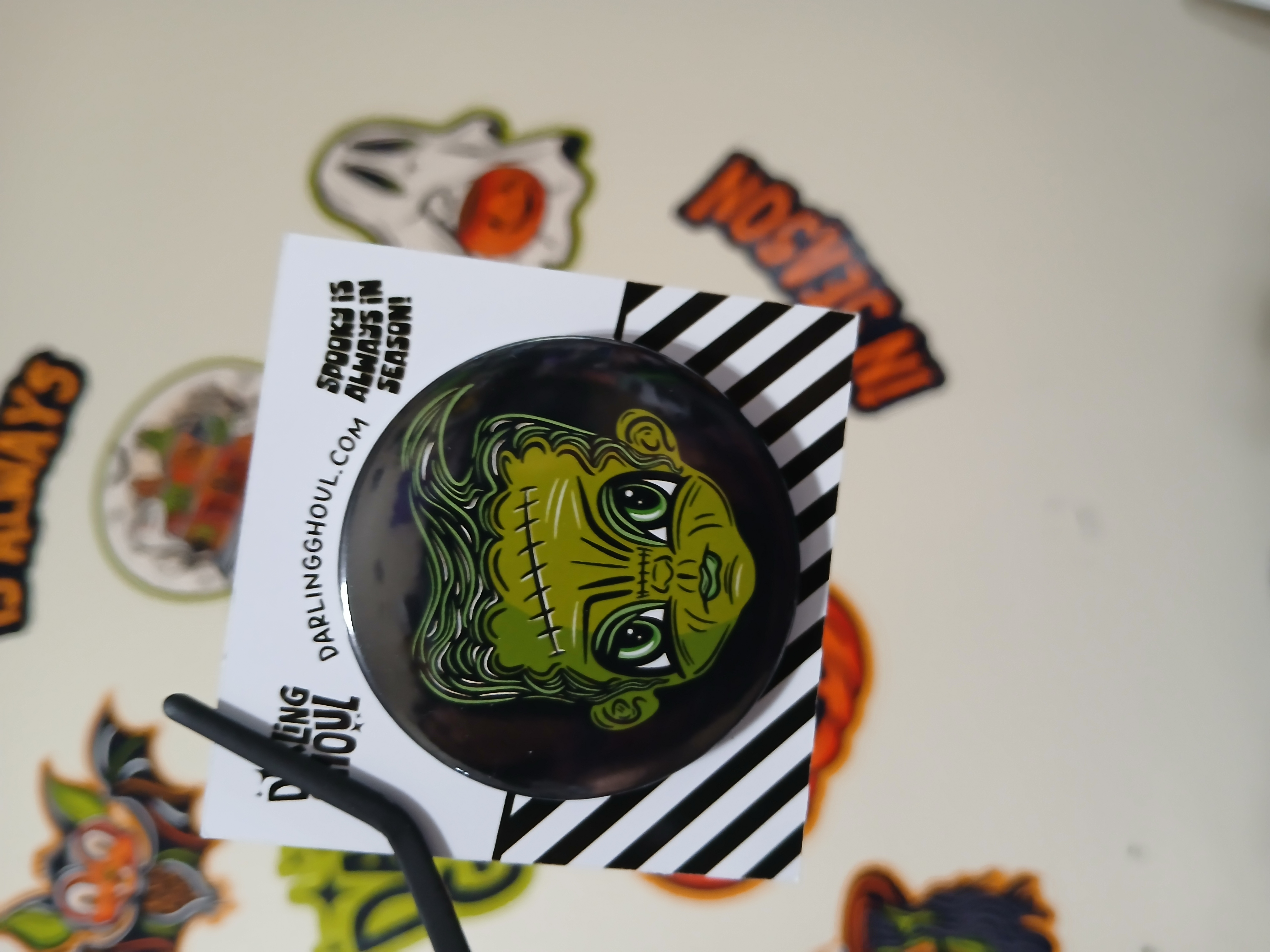 Spooky Season Cute Halloween Zombie Monster Pinback Button Badge