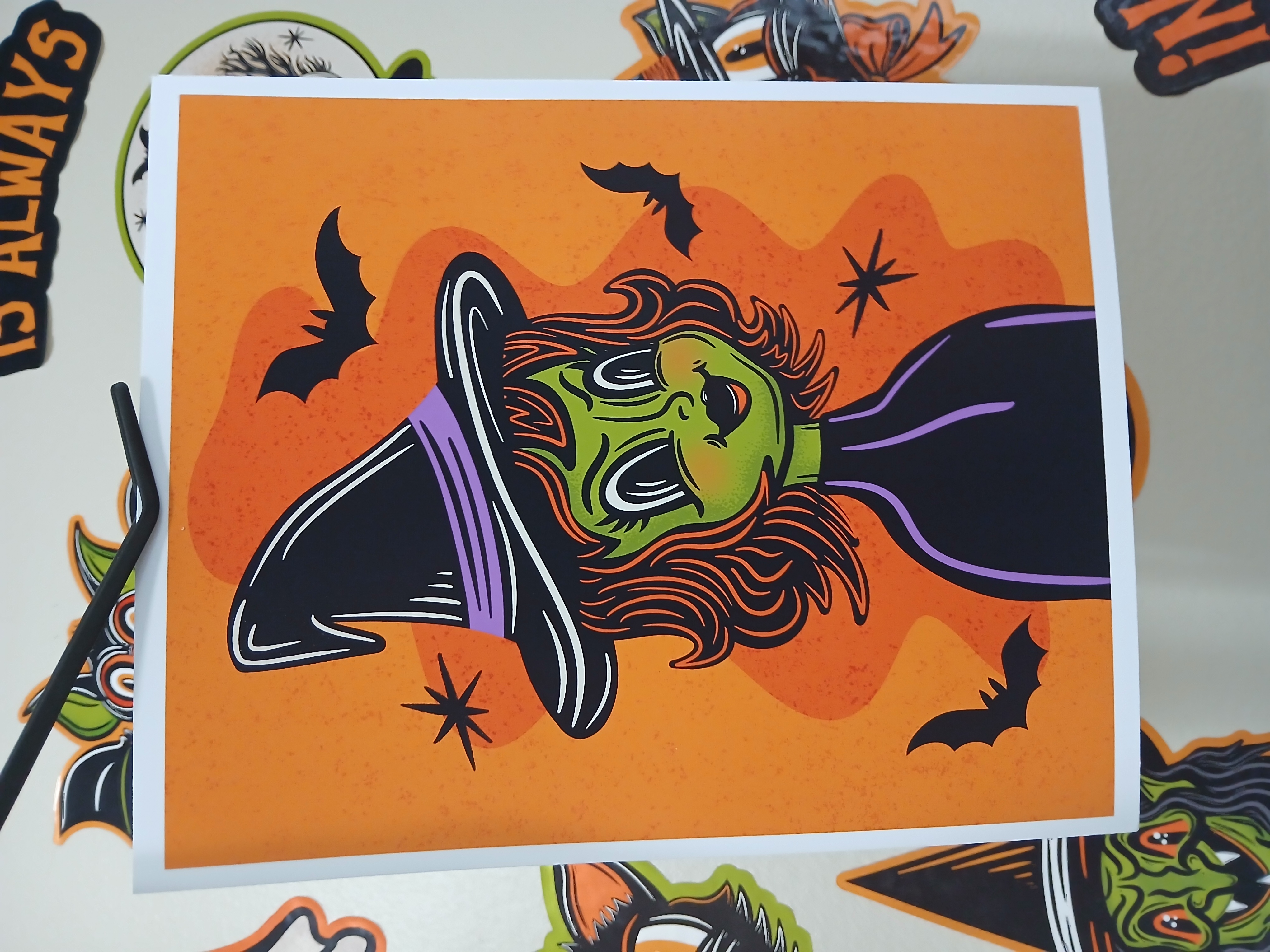 Spooky Season Cute Witch Halloween Wall Decor Art Print