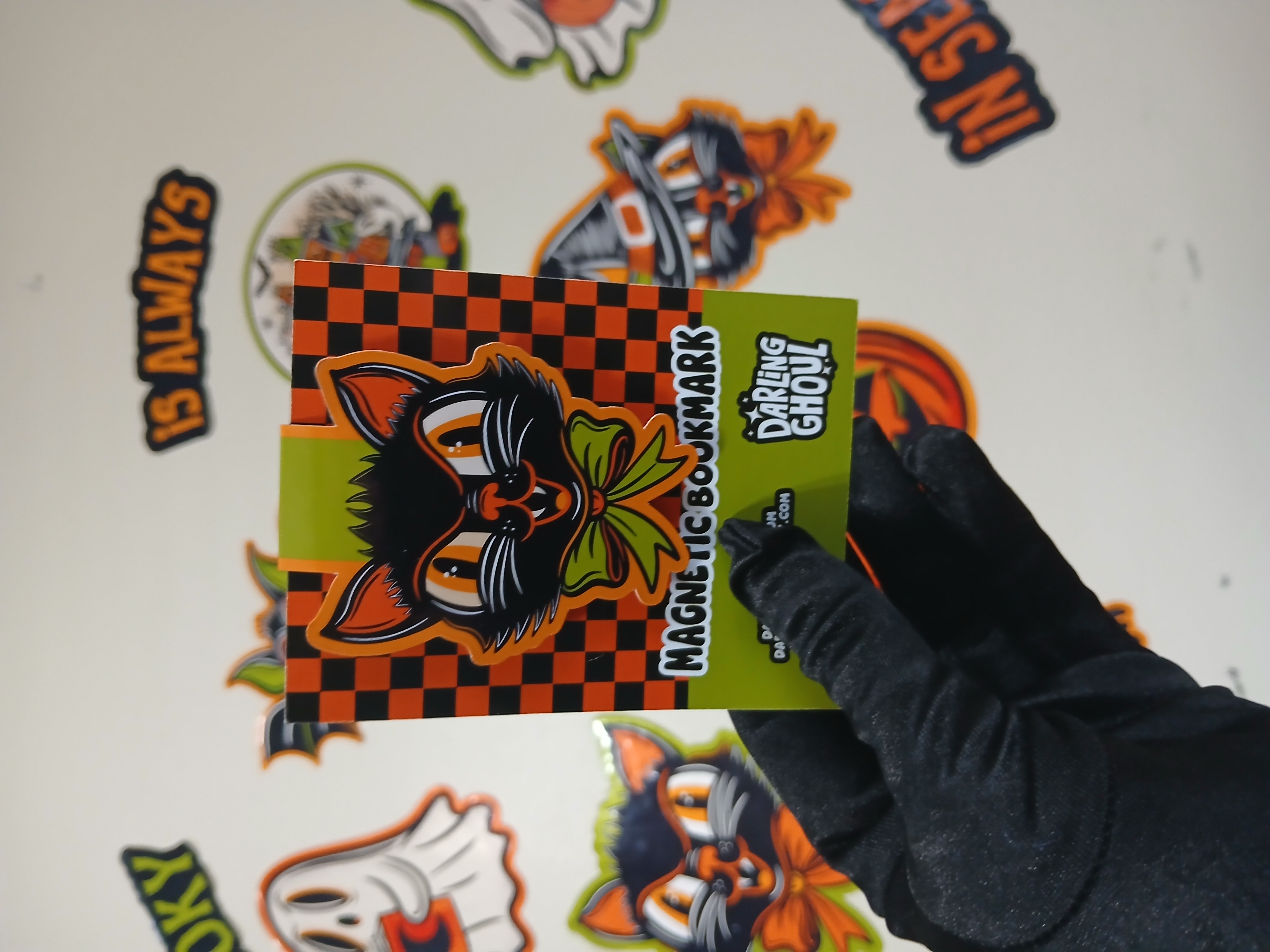 Spooky Season Retro Style Black Cat Bookish Halloween Magnetic Bookmark