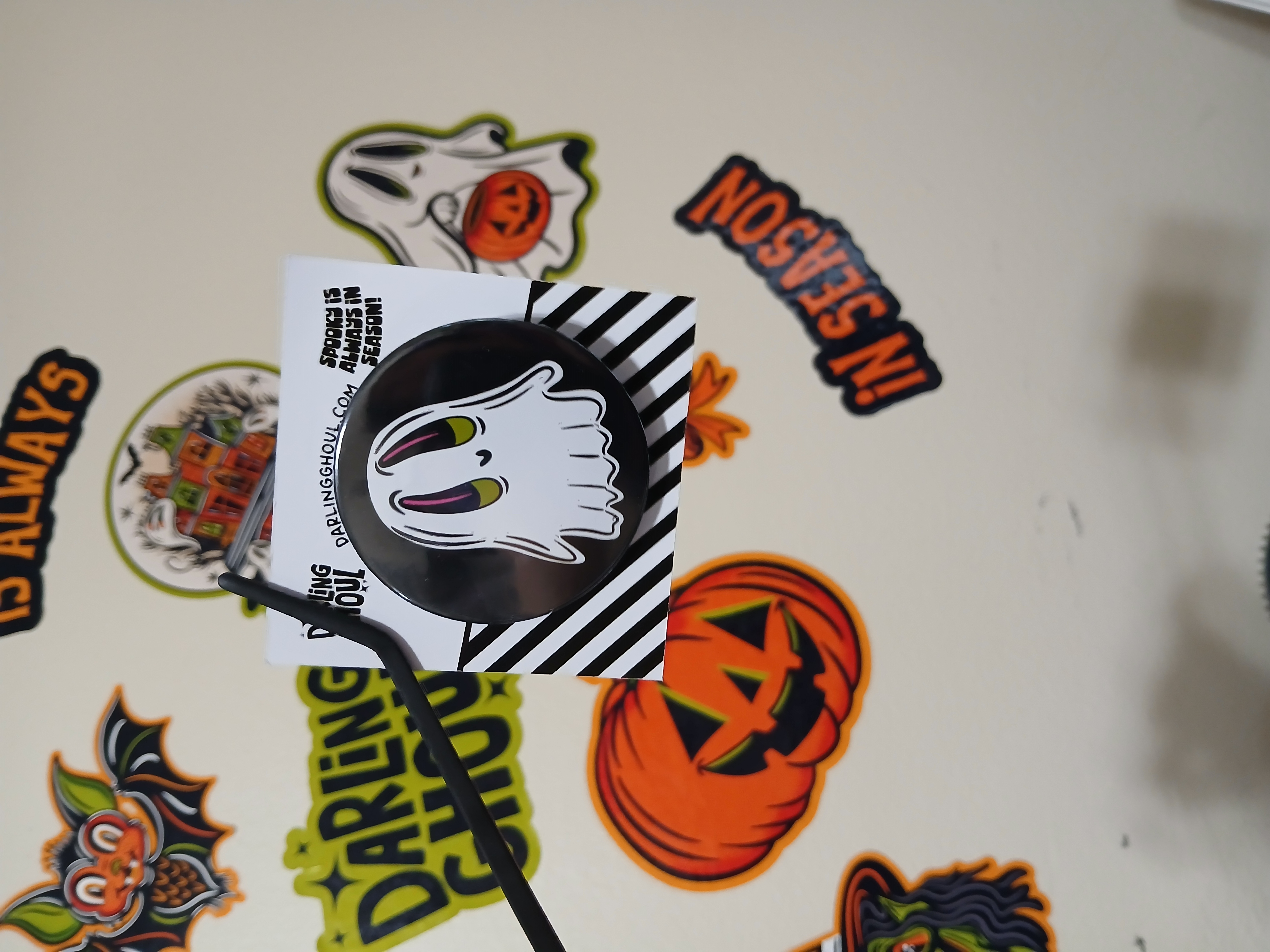 Spooky Season Cute Halloween Ghost Ghostie Pinback Button Badge