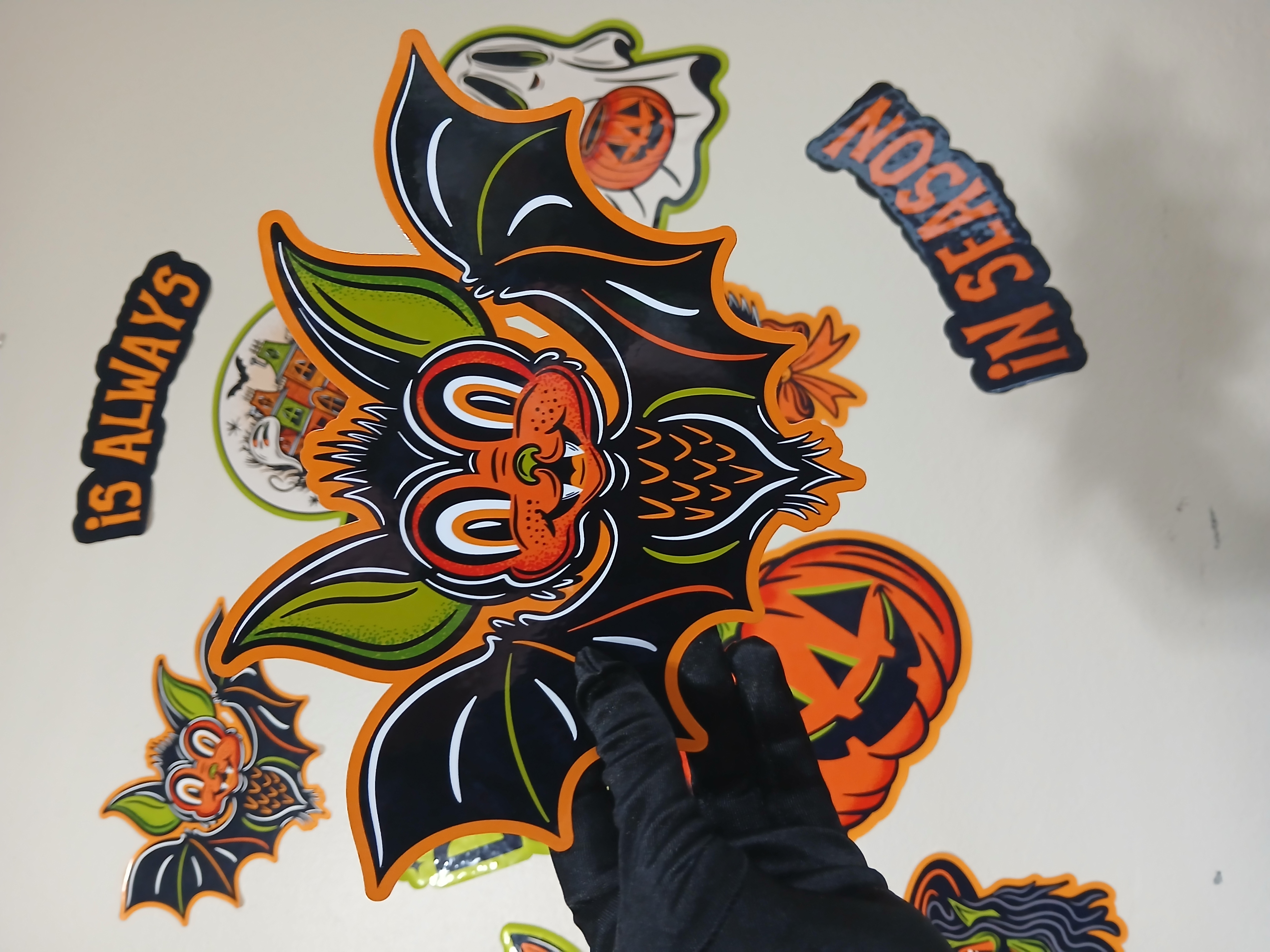 Spooky Season Cute Retro Style Bat Halloween Wall Decor Paper Die Cut