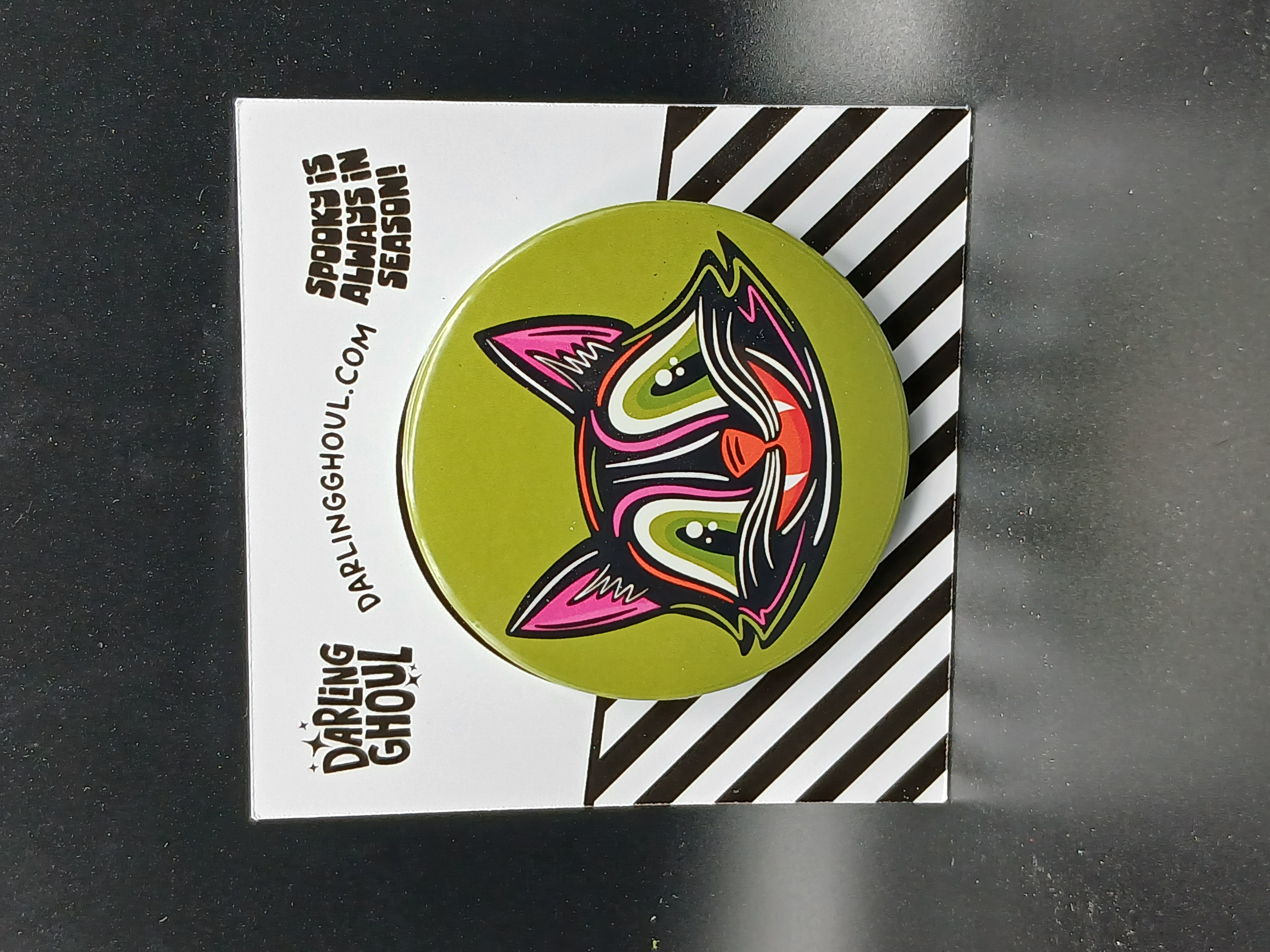 Spooky Season Cute Halloween Black Cat Pinback Button Badge