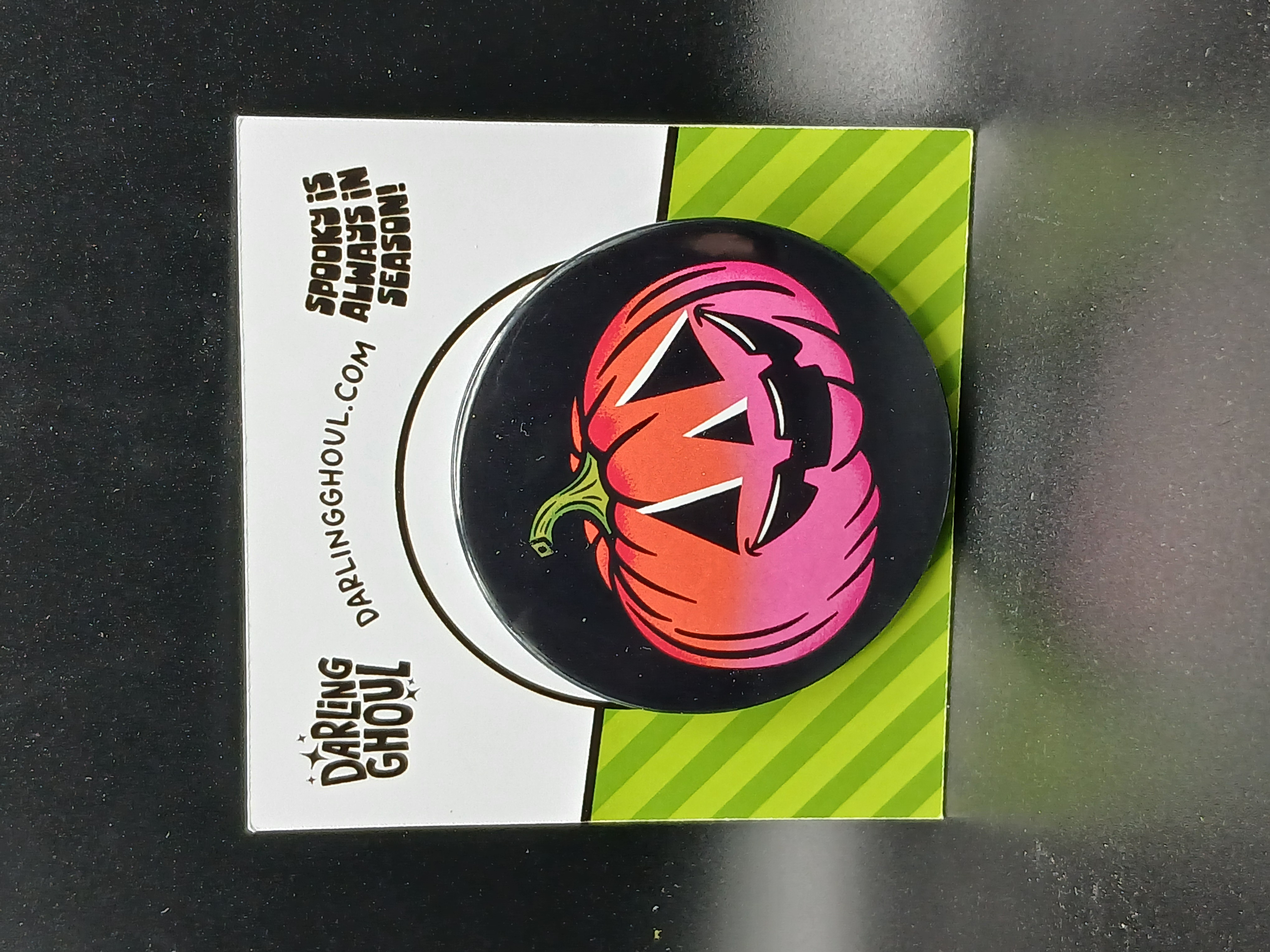 Spooky Season Cute Halloween Jack-o-Lantern Pinback Button Badge