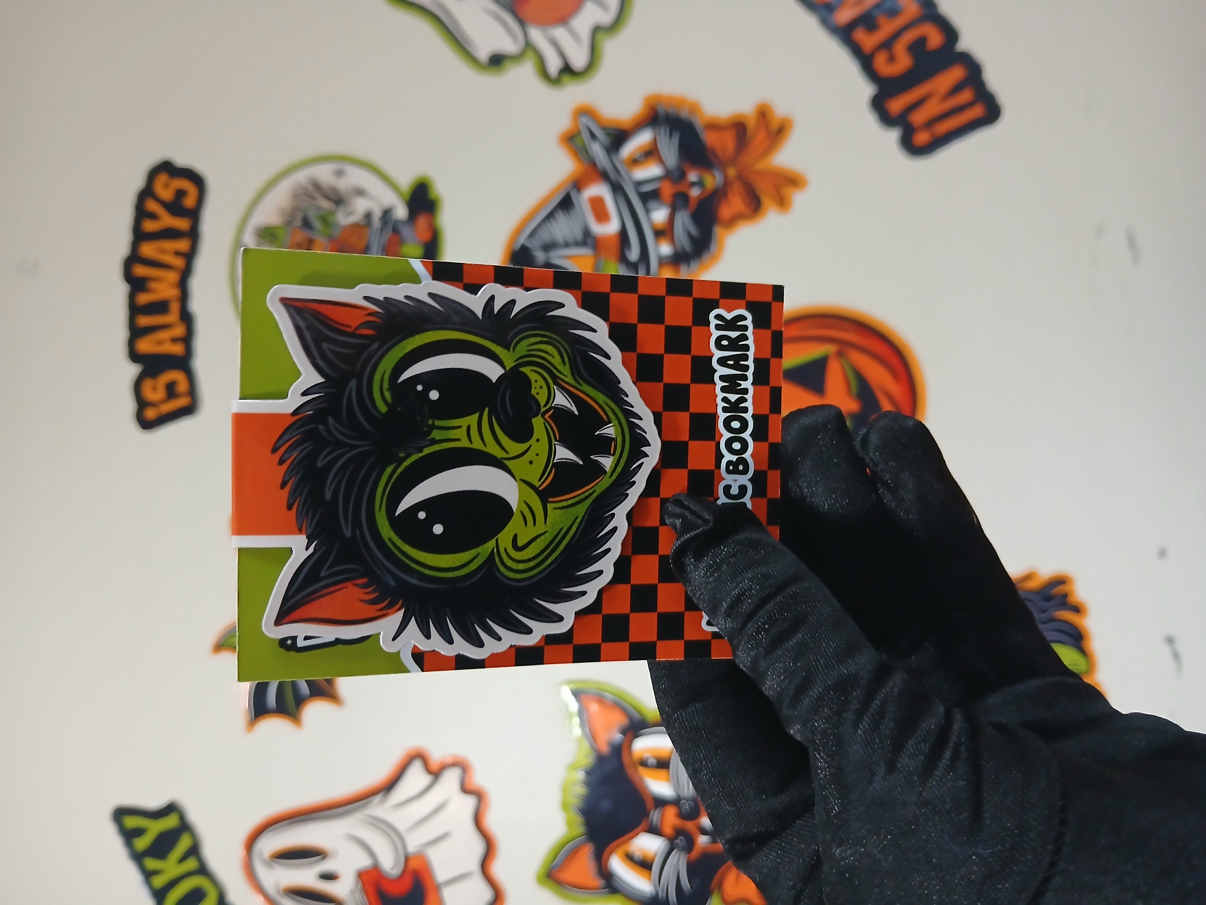 Spooky Season Cute Werewolf Head Bookish Halloween Magnetic Bookmark