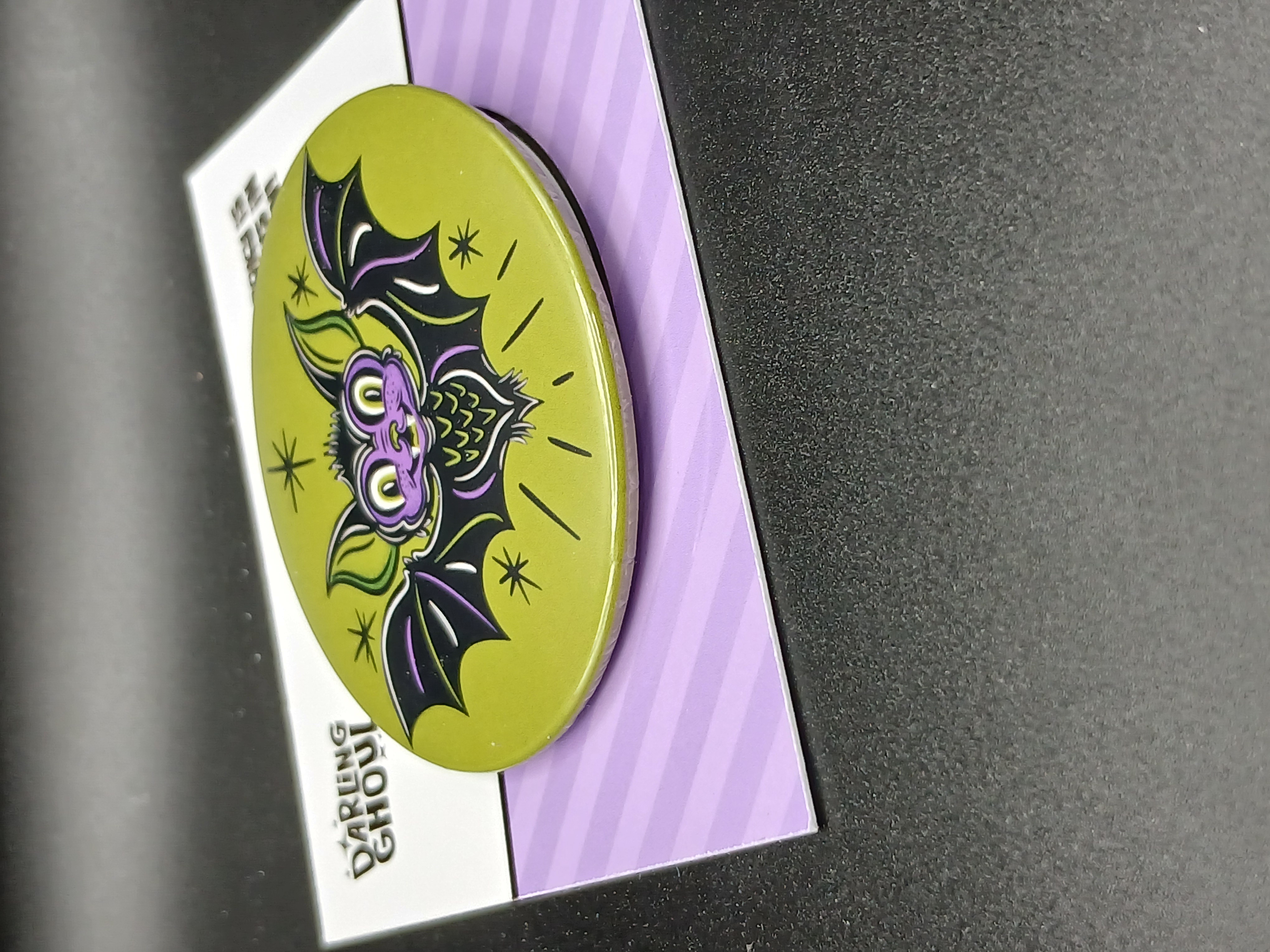 Spooky Season Cute Halloween Gothic Bat Pinback Button Badge