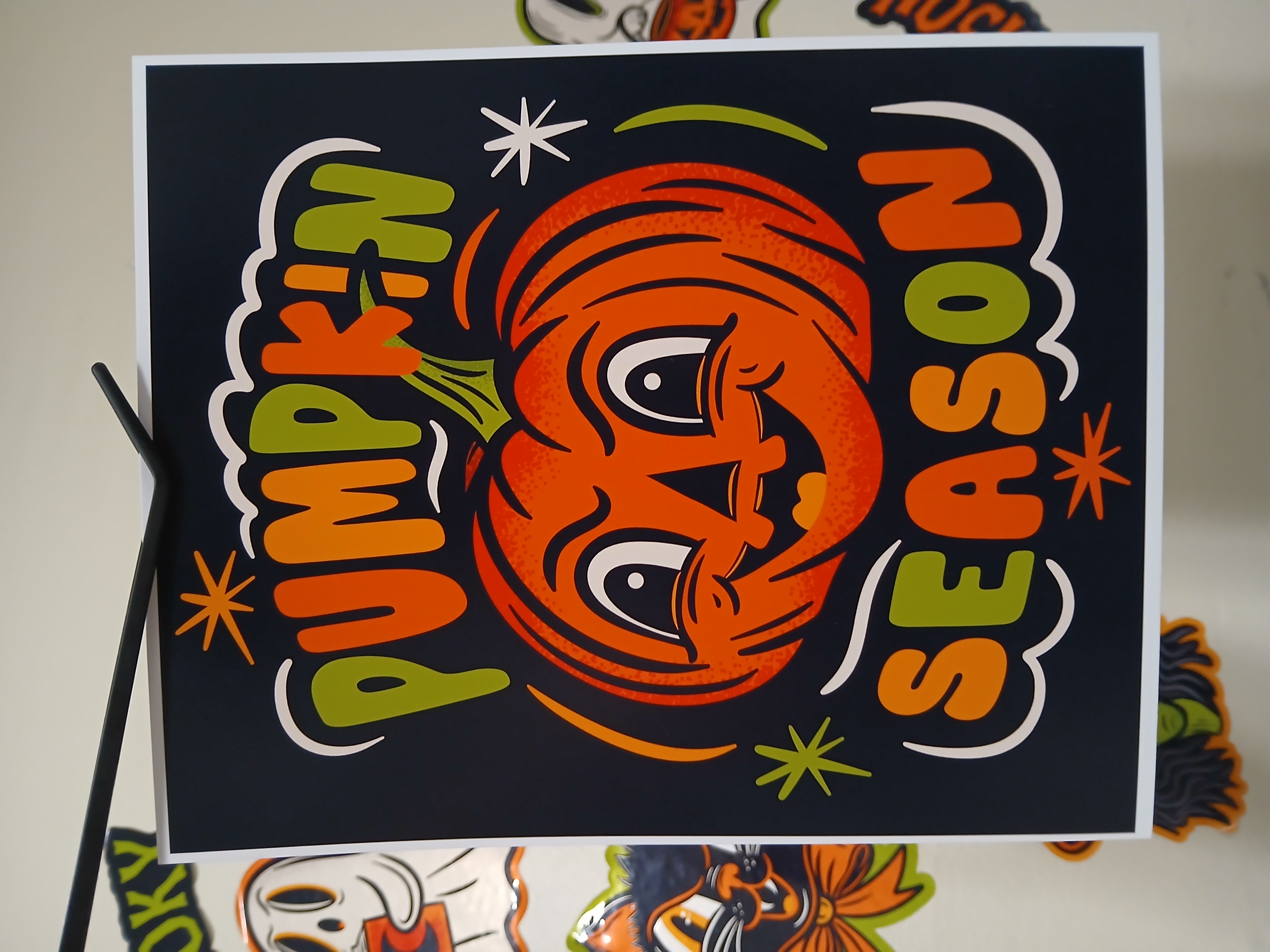 Spooky Pumpkin Season Jack-O-Lantern Halloween Wall Decor Art Print