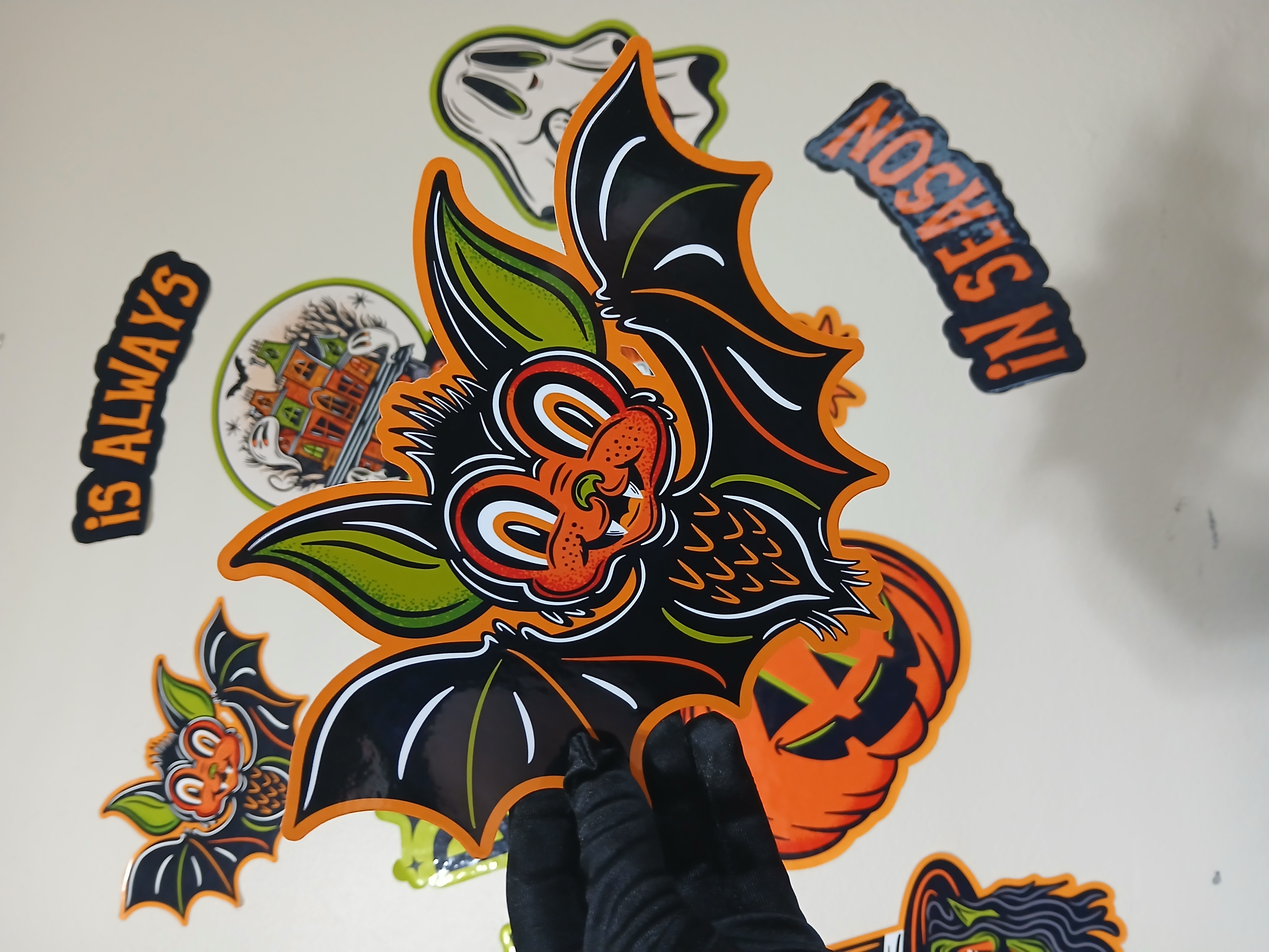Spooky Season Cute Retro Style Bat Halloween Wall Decor Paper Die Cut