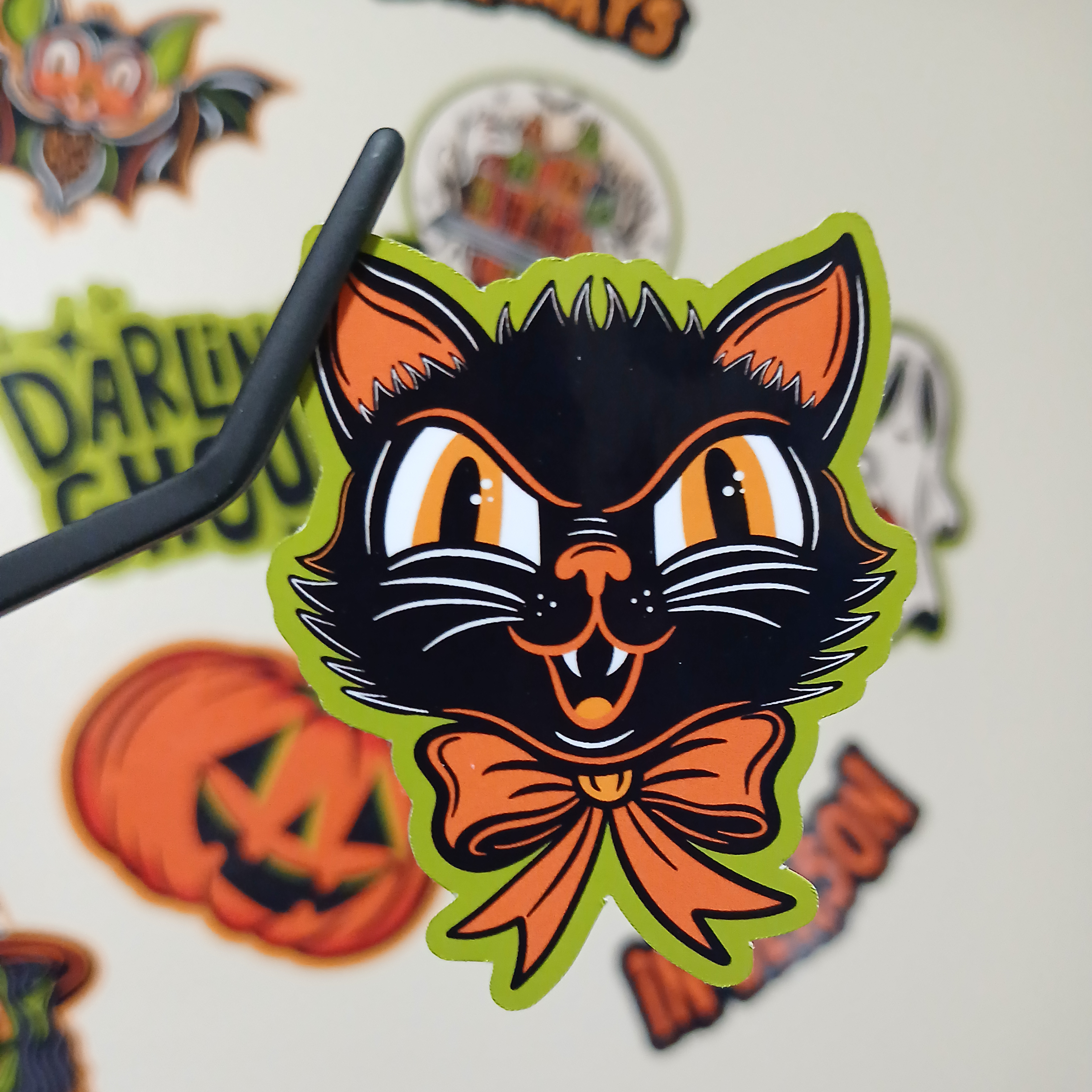 Spooky Season Cute Halloween Black Cat Vinyl Decal Sticker