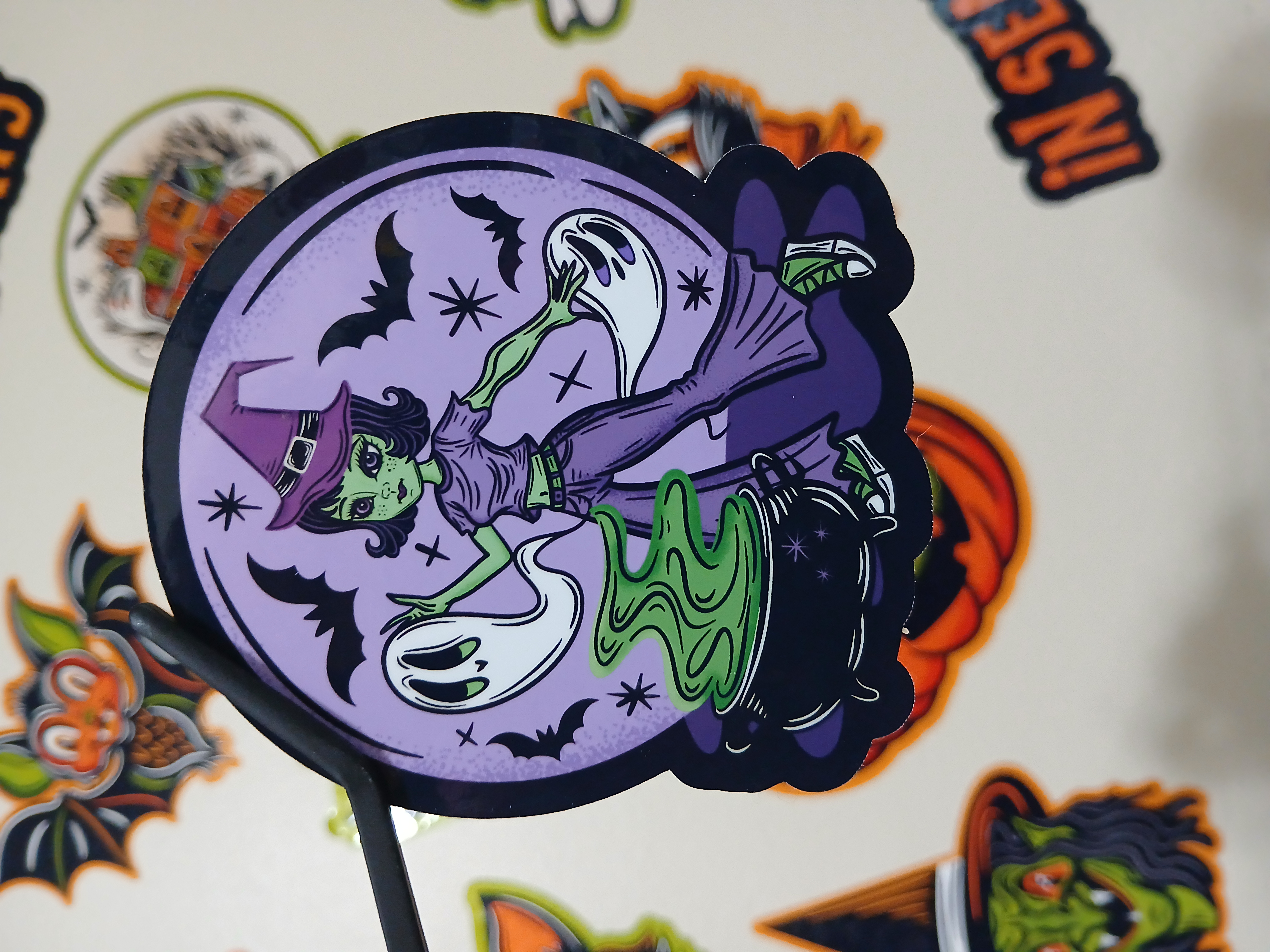 Spooky Season Witchy Cemetery Cauldron Ghosts Bats Vinyl Decal Sticker
