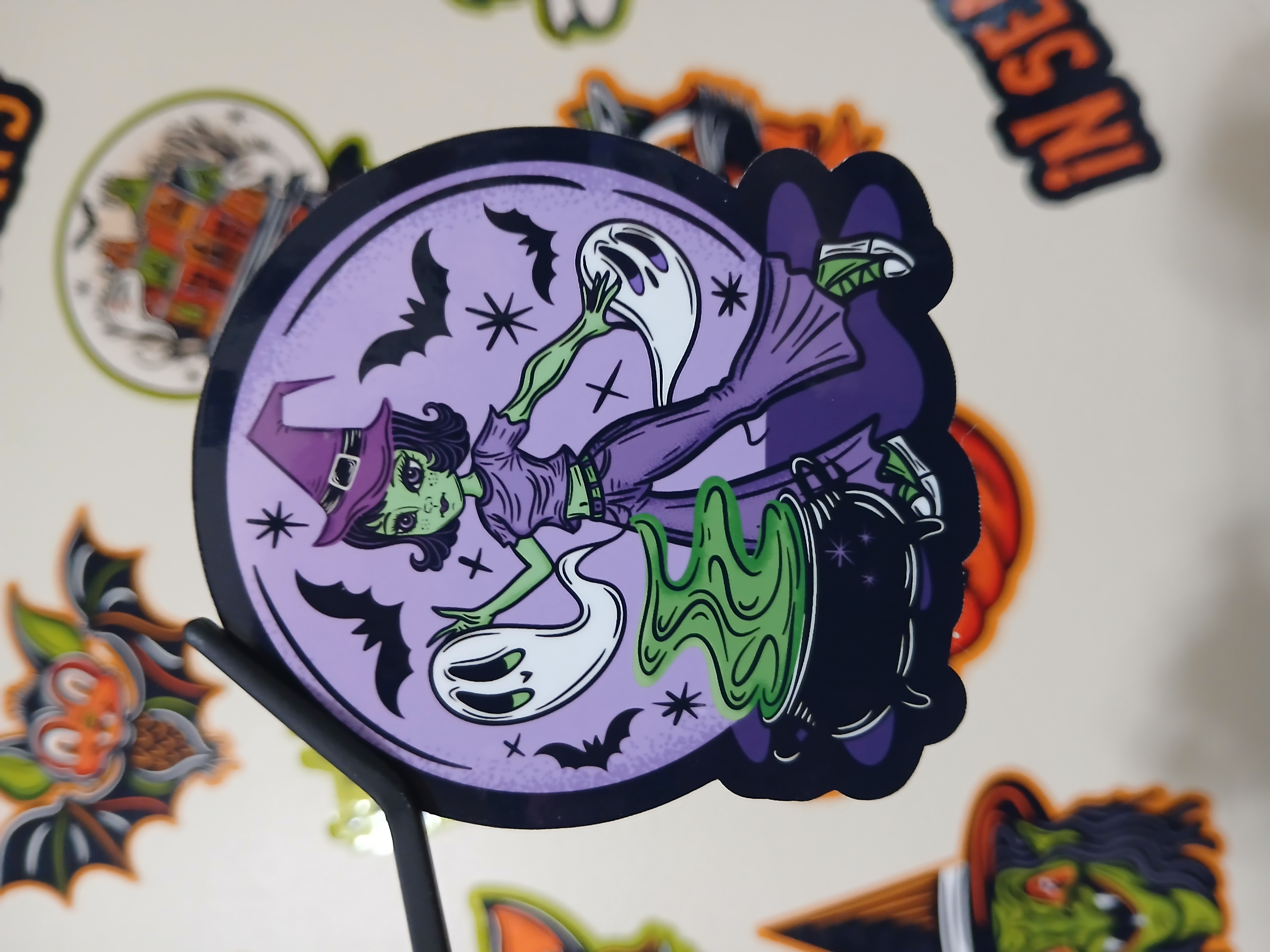 Spooky Season Witchy Cemetery Cauldron Ghosts Bats Vinyl Decal Sticker