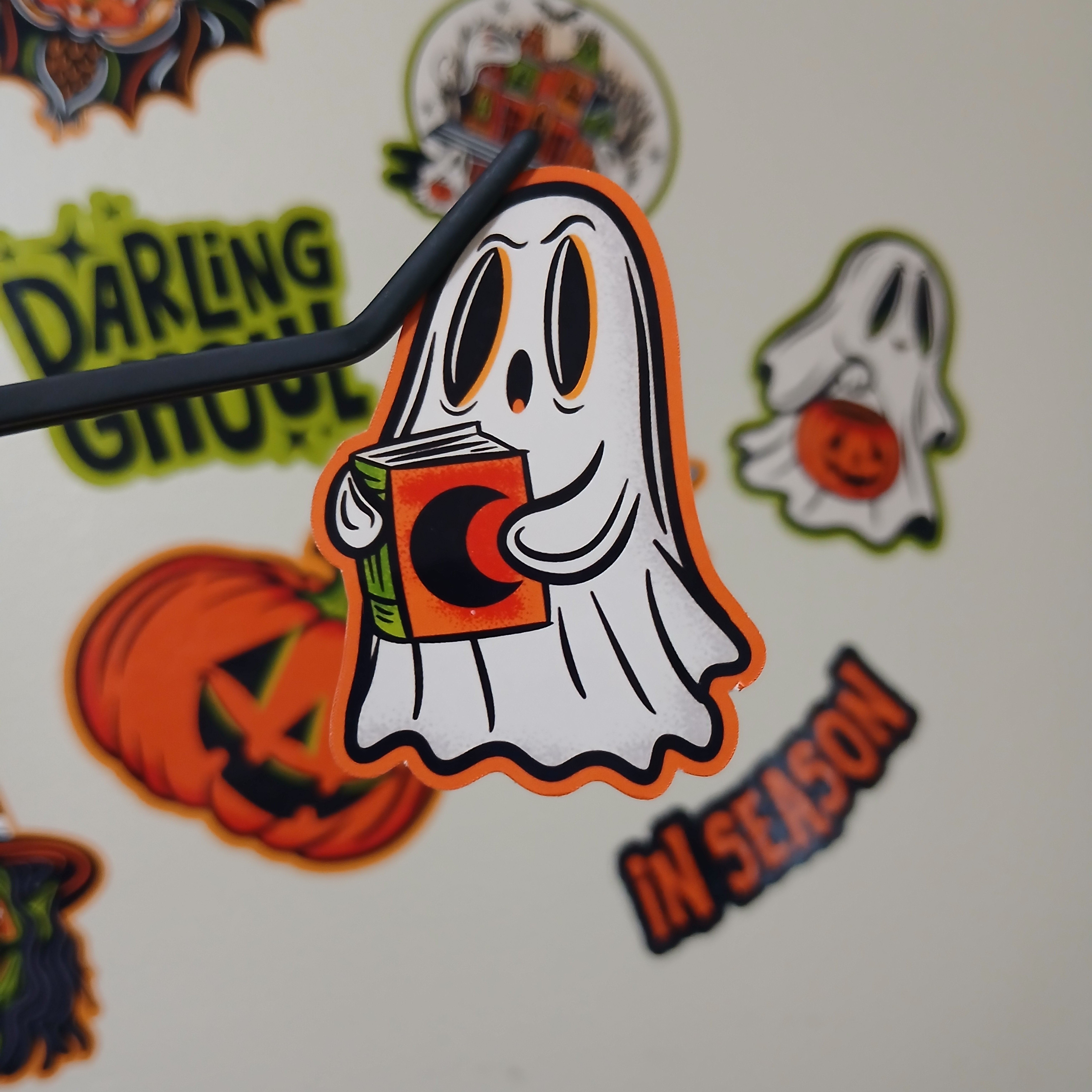 Spooky Season Cute Halloween Bookish Ghost Vinyl Decal Sticker