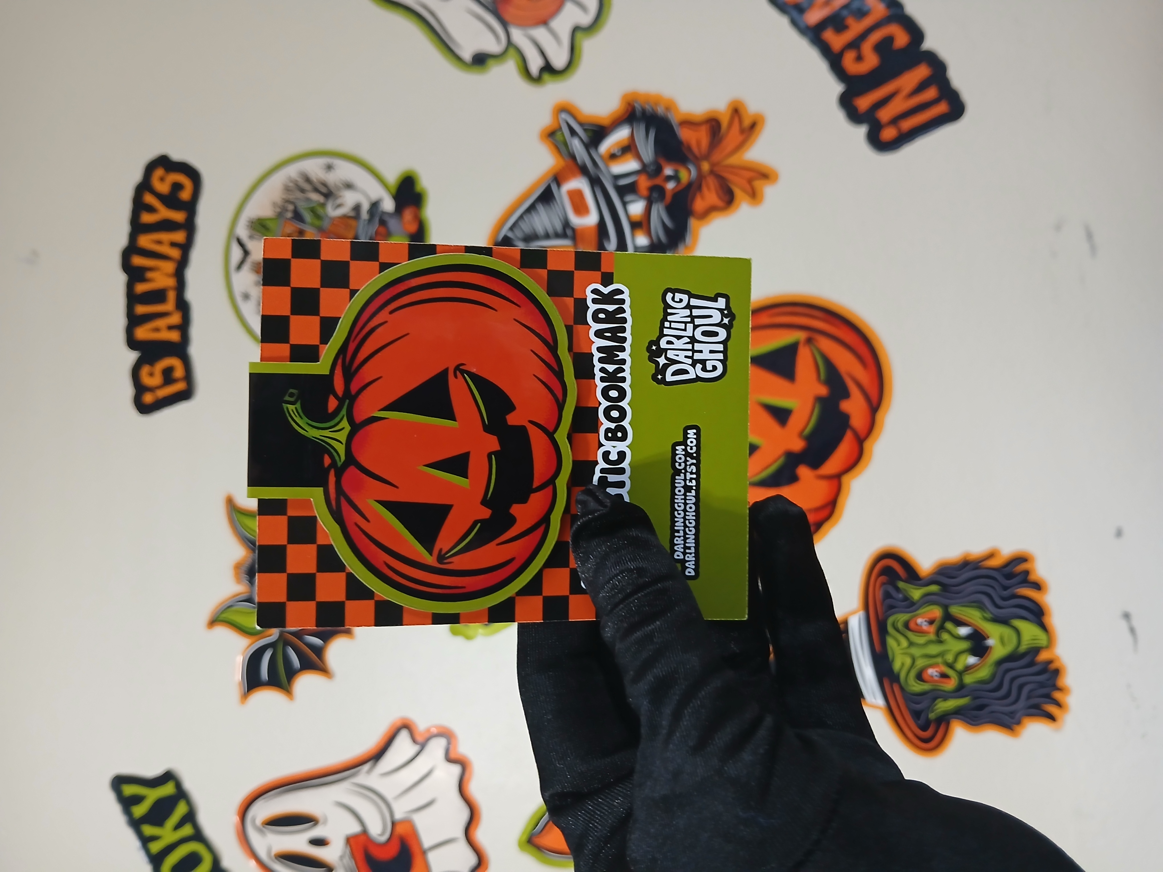 Spooky Season Smiling Cute Jack-o-Lantern Bookish Halloween Magnetic Bookmark