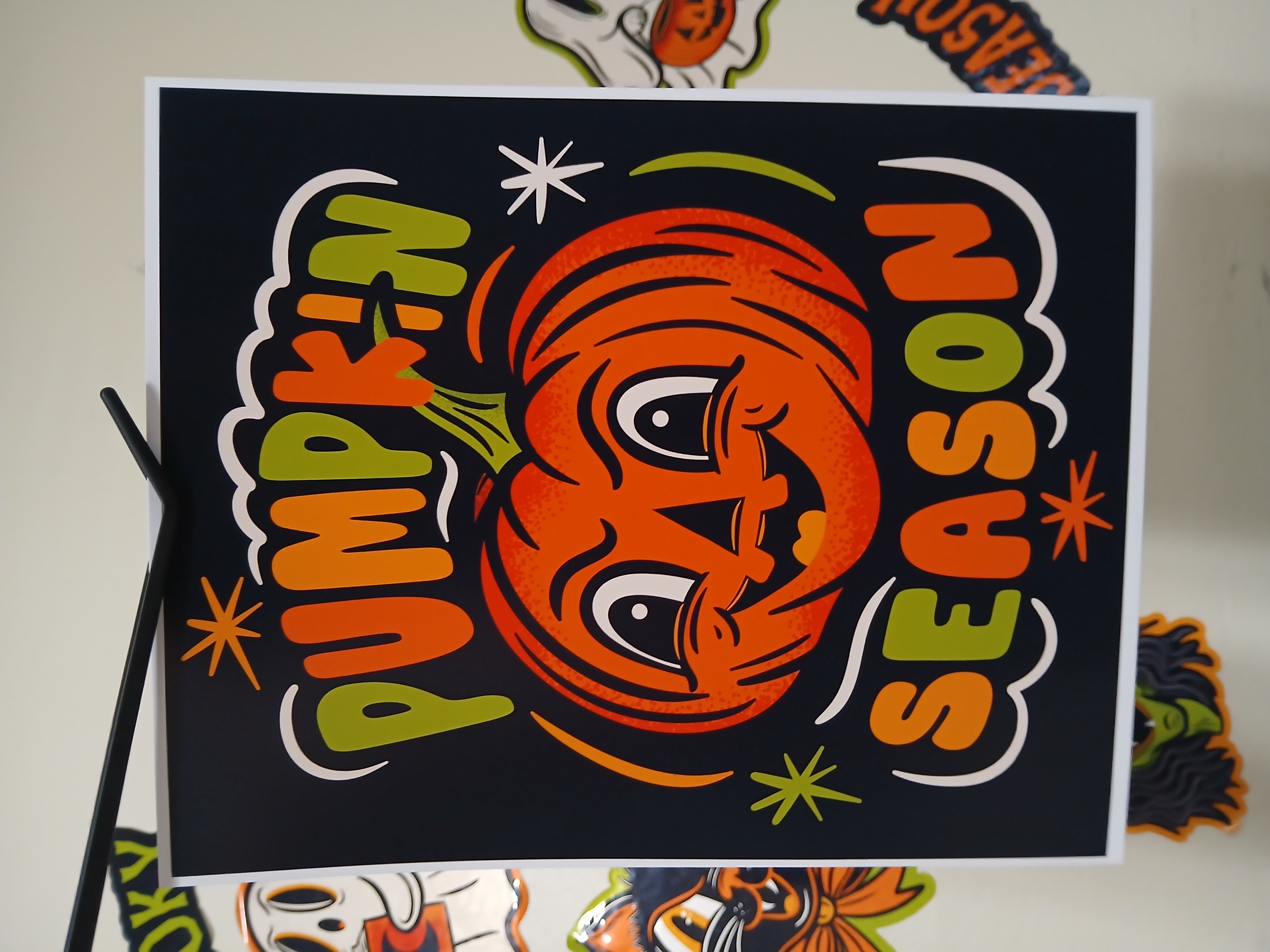 Spooky Pumpkin Season Jack-O-Lantern Halloween Wall Decor Art Print