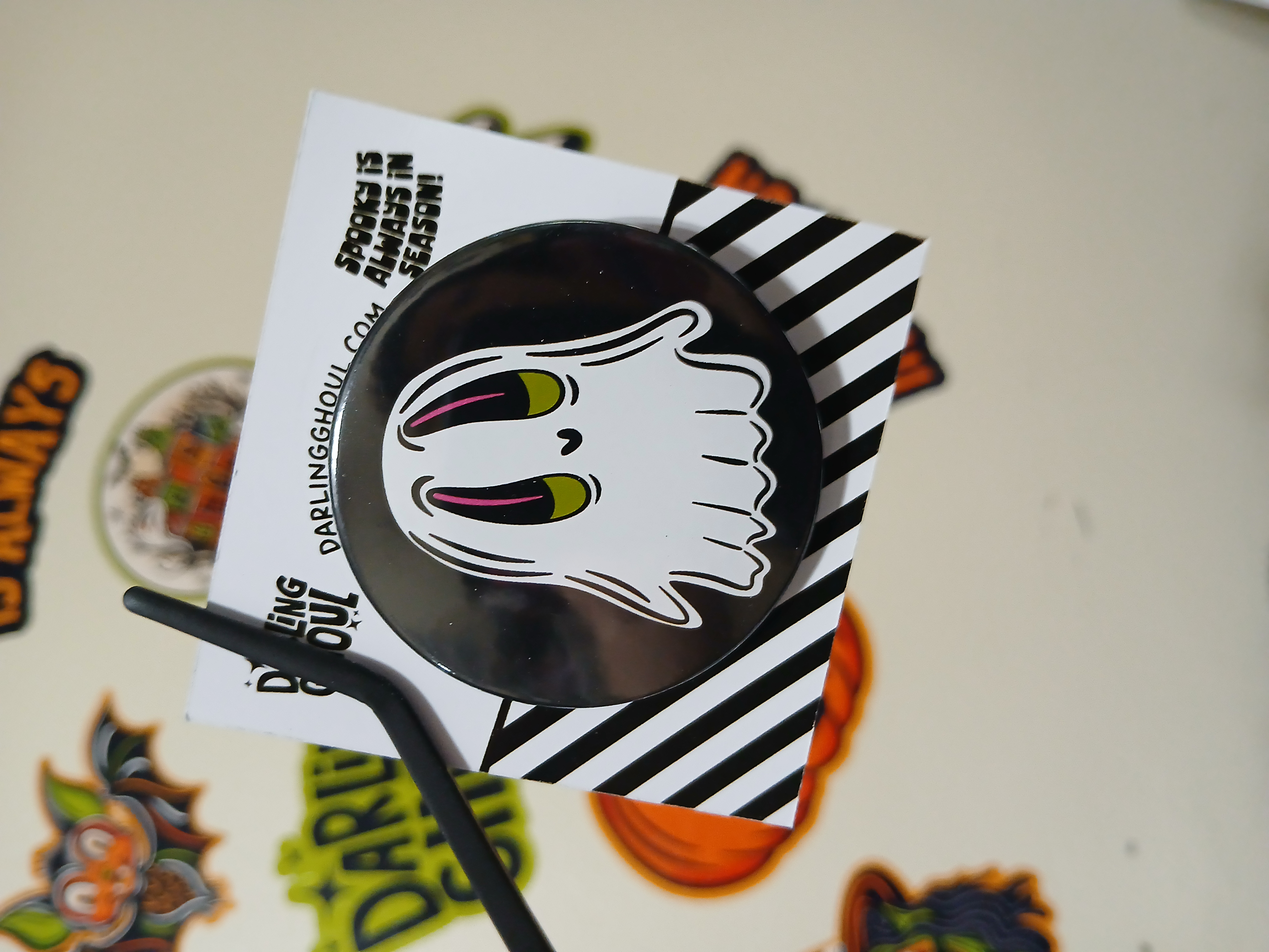 Spooky Season Cute Halloween Ghost Ghostie Pinback Button Badge