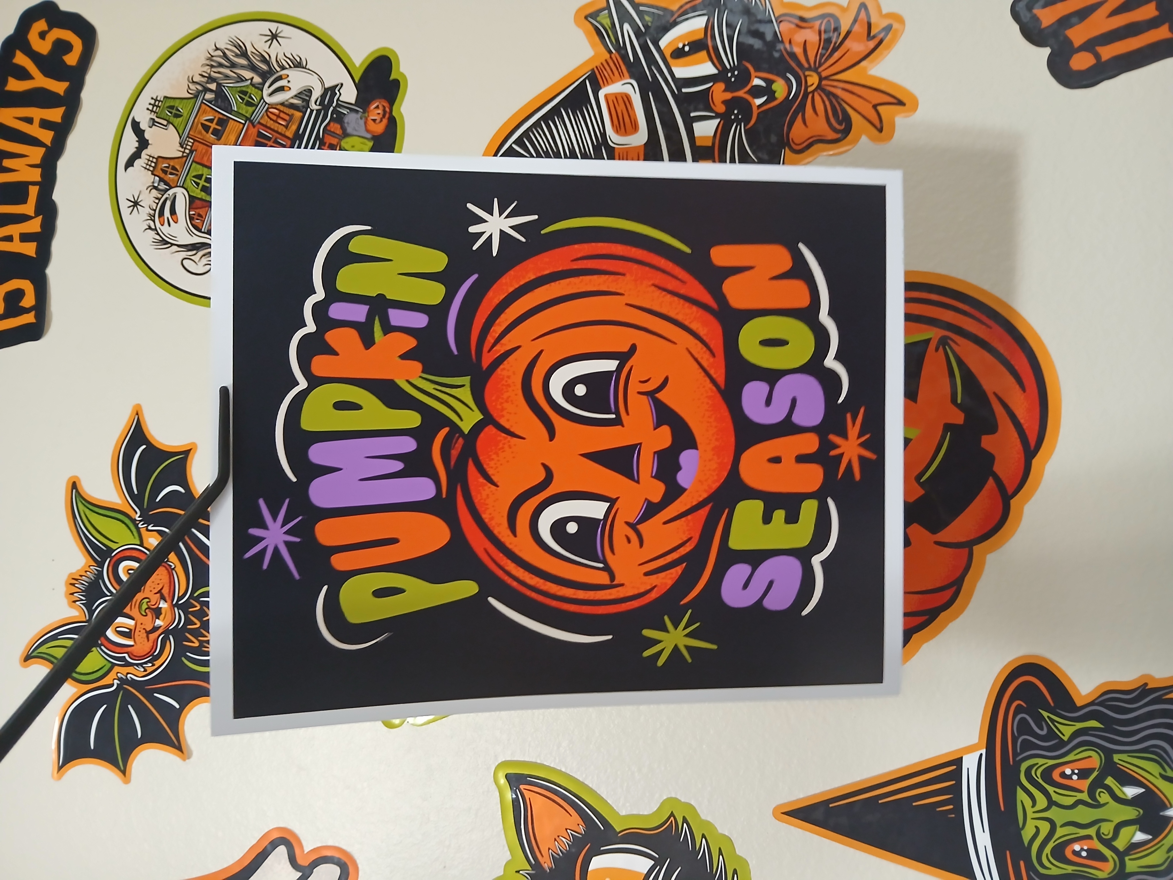 Spooky Pumpkin Season Jack-O-Lantern Halloween Wall Decor Art Print