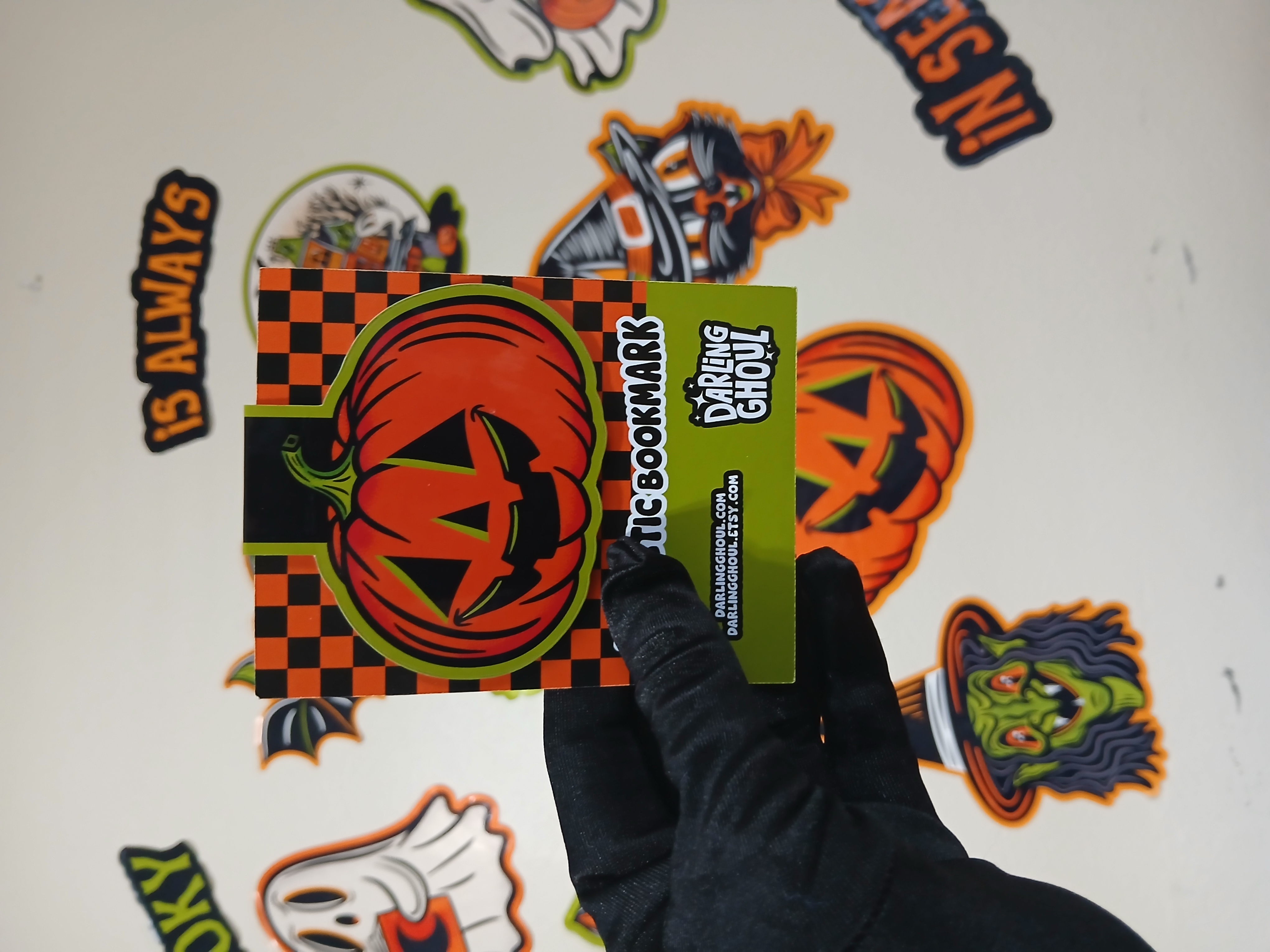 Spooky Season Smiling Cute Jack-o-Lantern Bookish Halloween Magnetic Bookmark