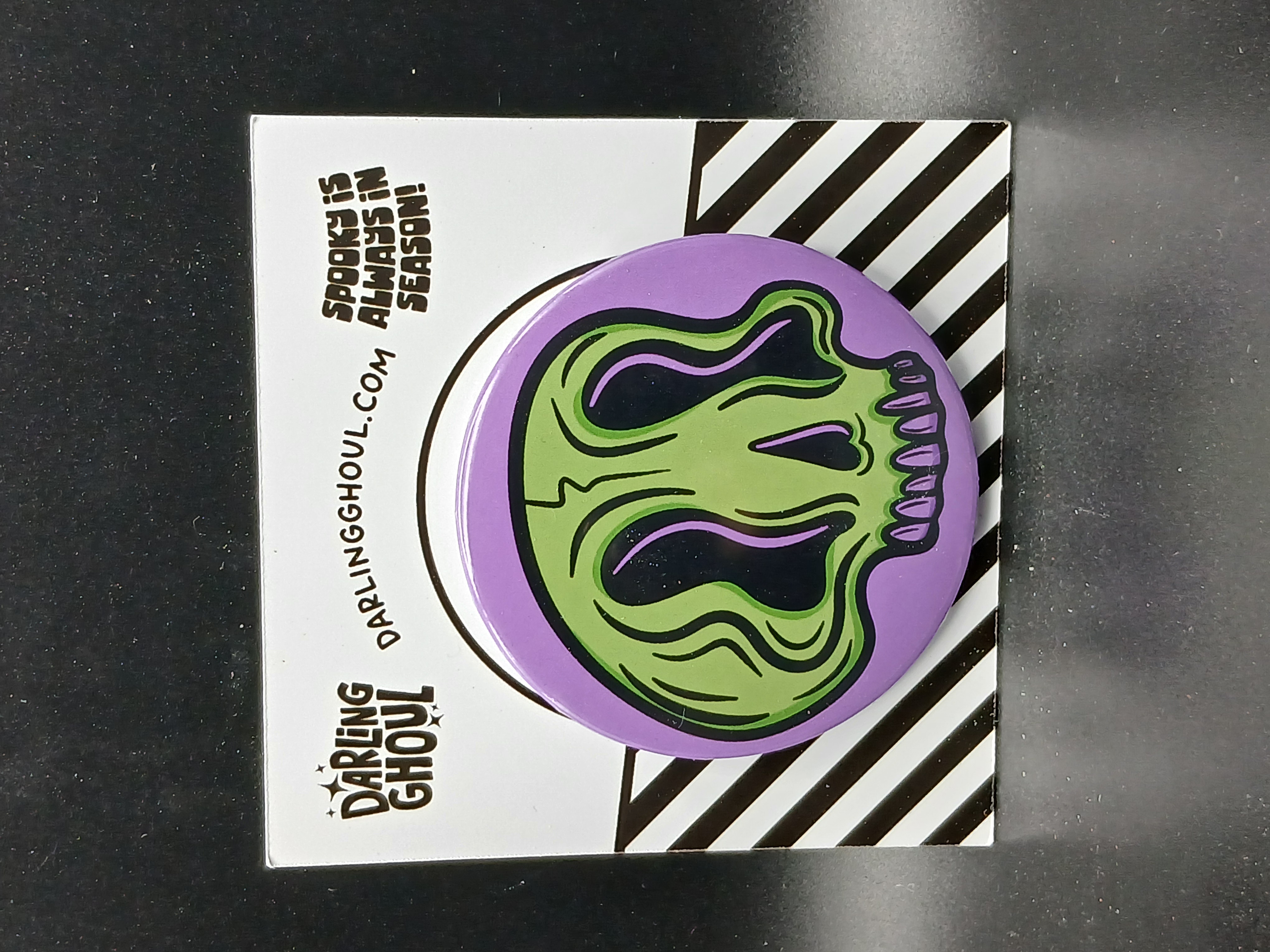 Spooky Season Cute Halloween Skull Pinback Button Badge