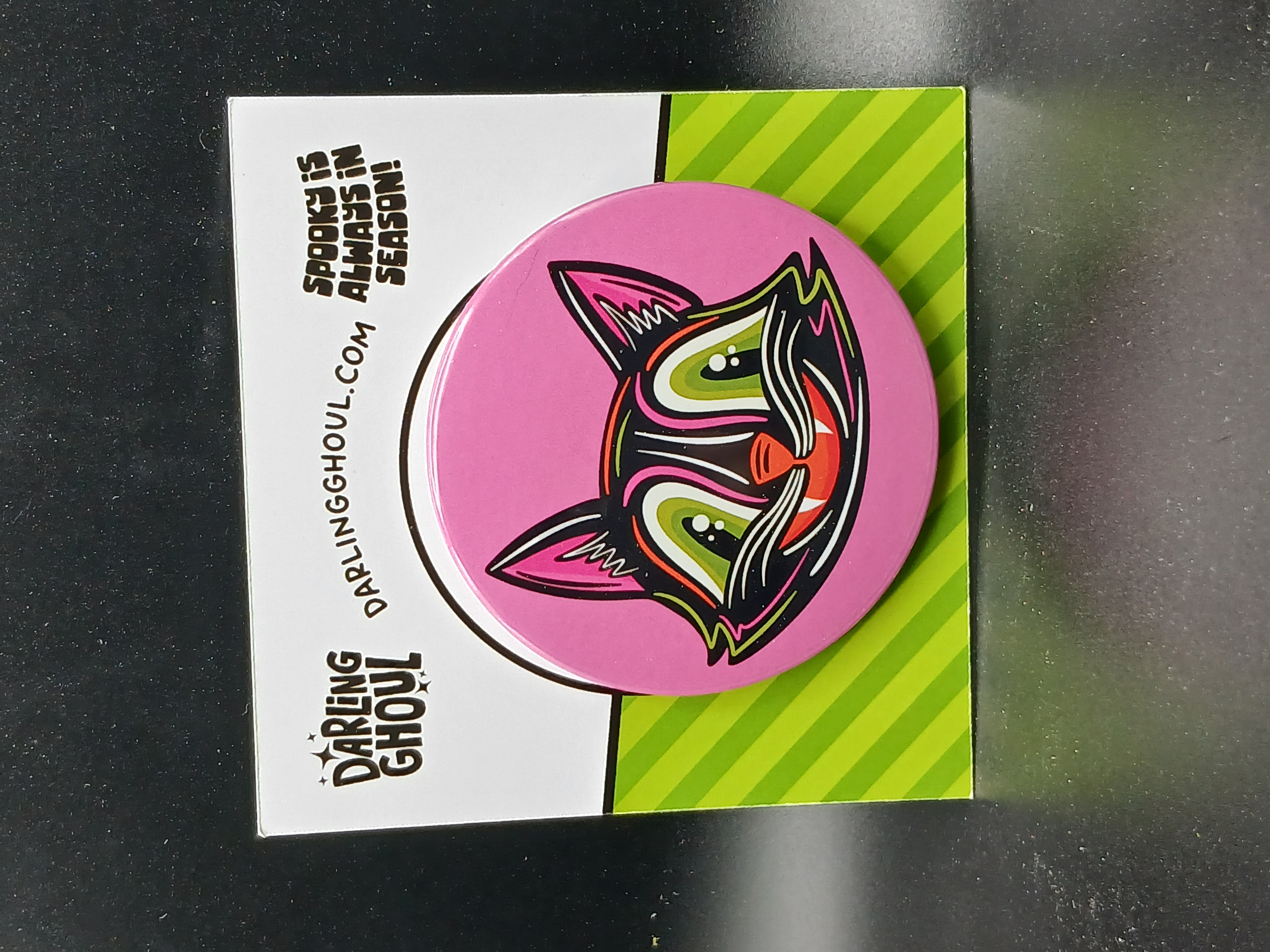 Spooky Season Cute Halloween Black Cat Pinback Button Badge