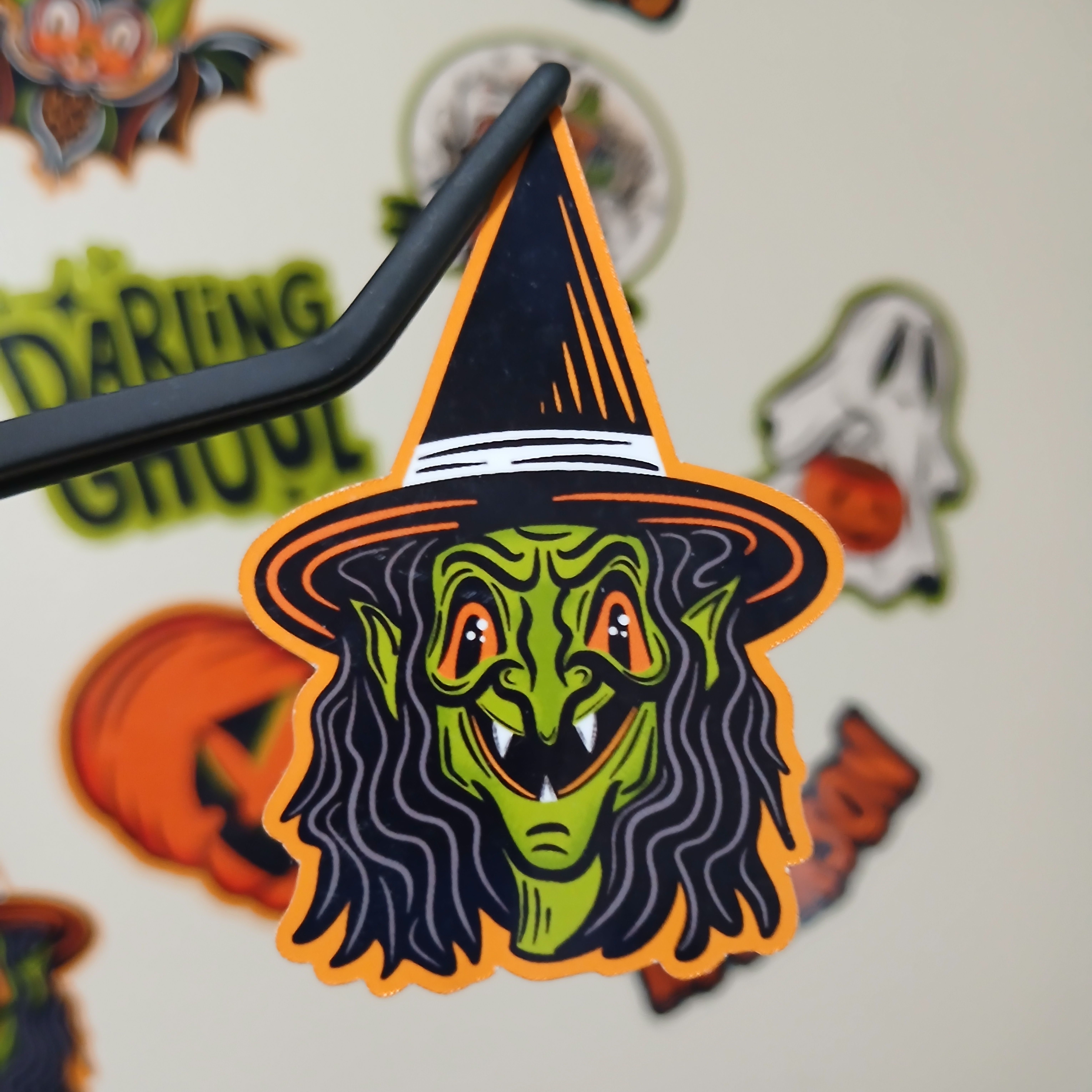 Spooky Season Cute Halloween Crone Witch Flexible Fridge Locker Magnet