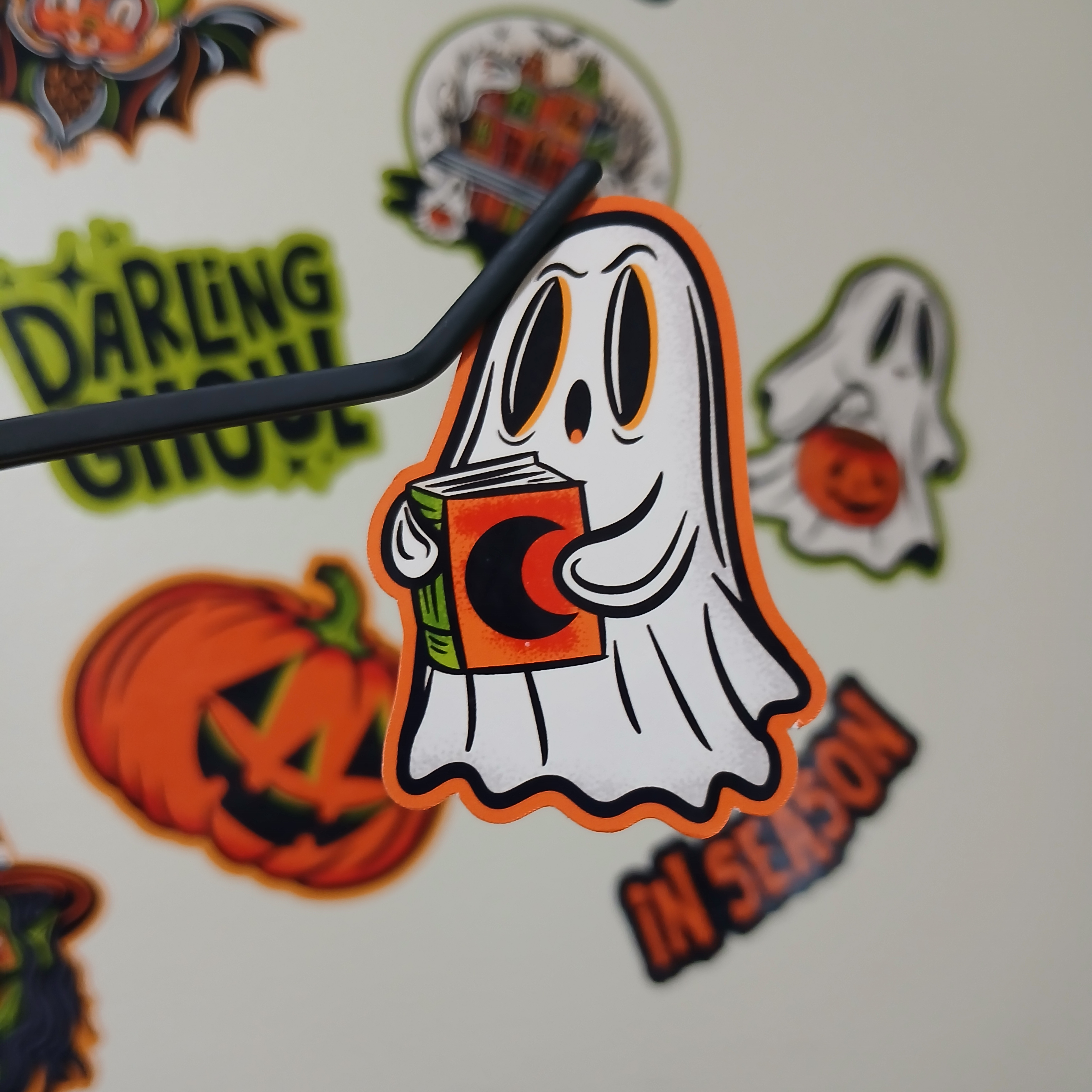Spooky Season Cute Halloween Bookish Ghost Vinyl Decal Sticker