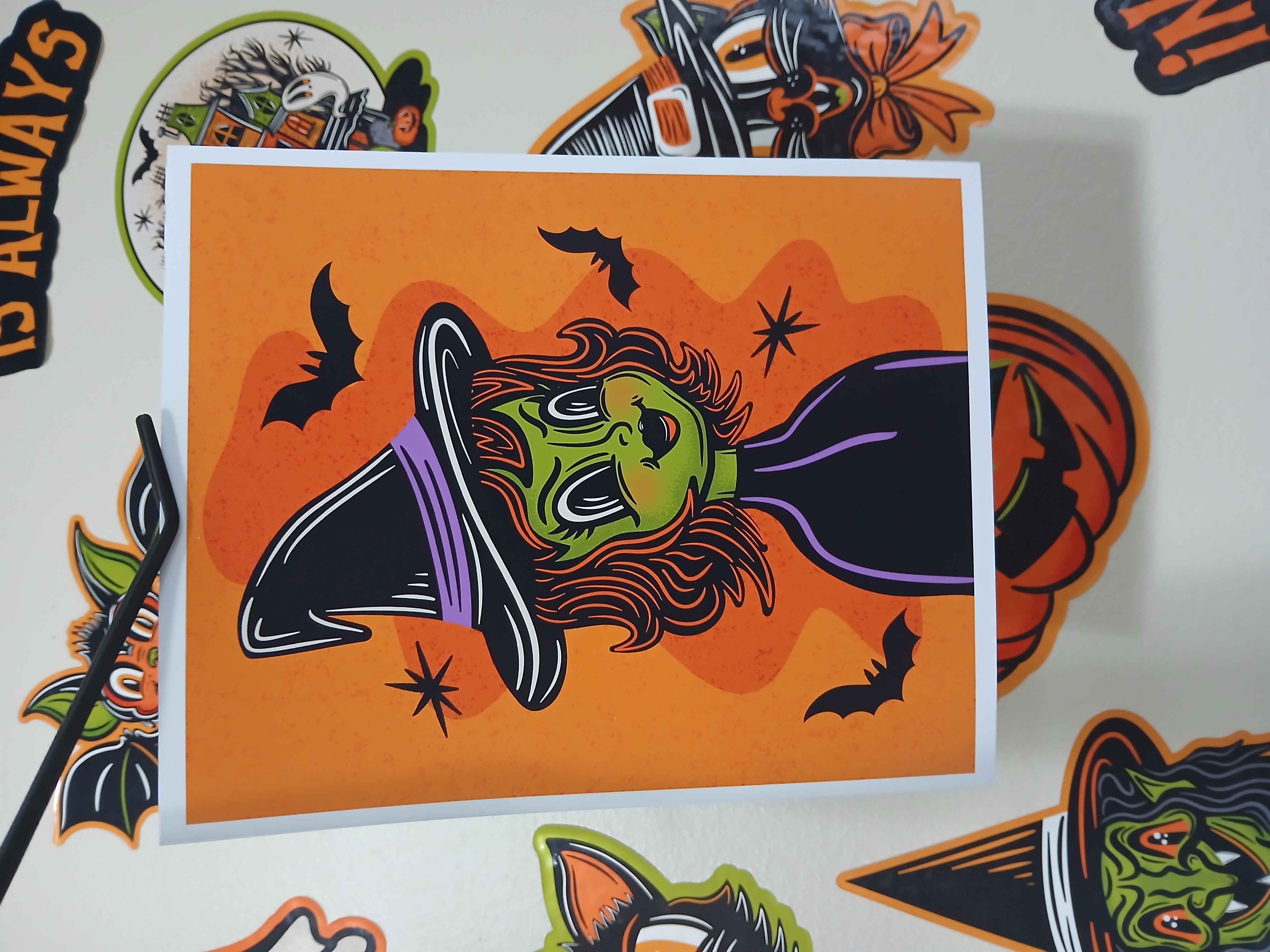 Spooky Season Cute Witch Halloween Wall Decor Art Print
