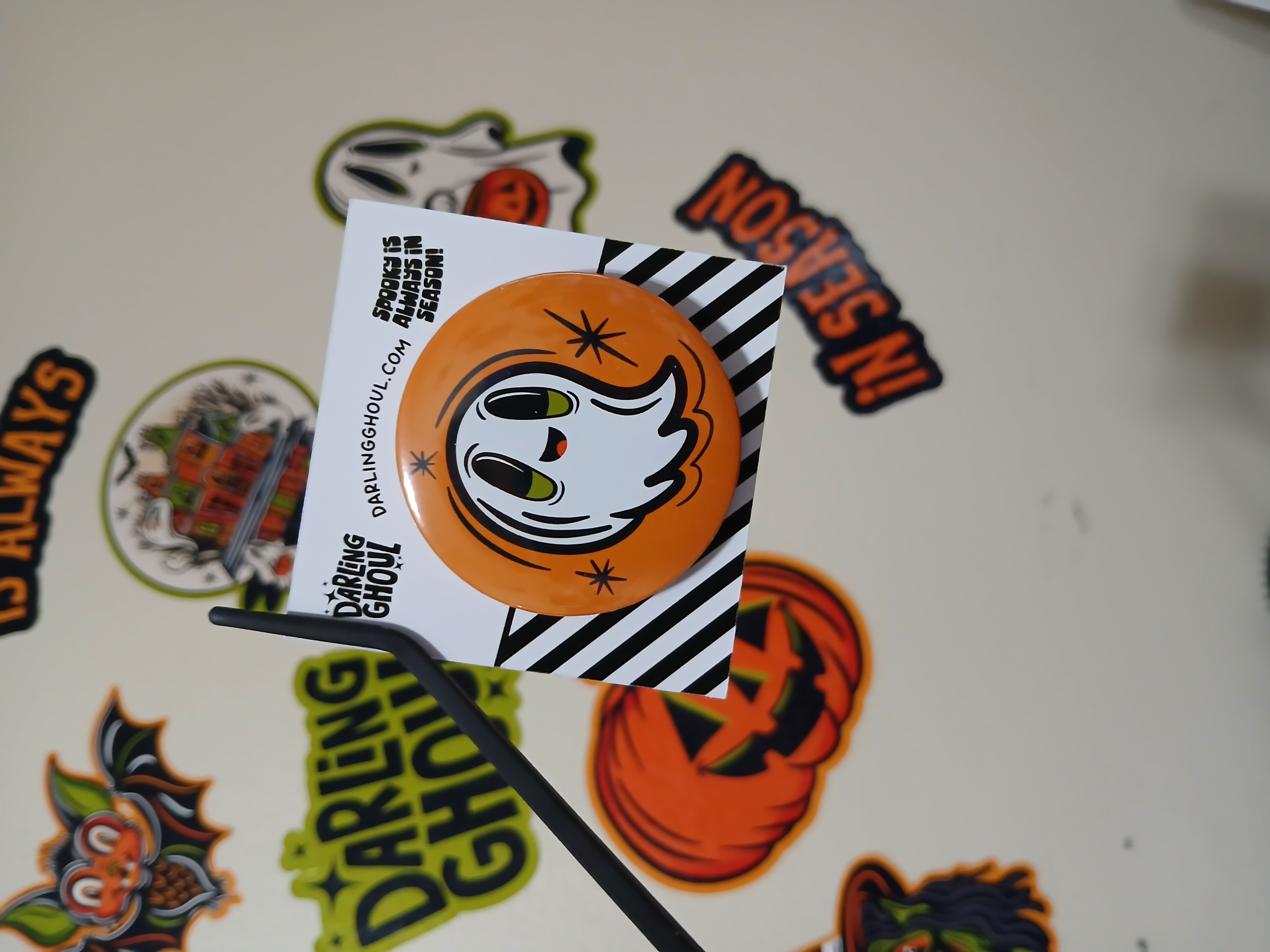 Spooky Season Cute Halloween Ghost Ghostie Pinback Button Badge