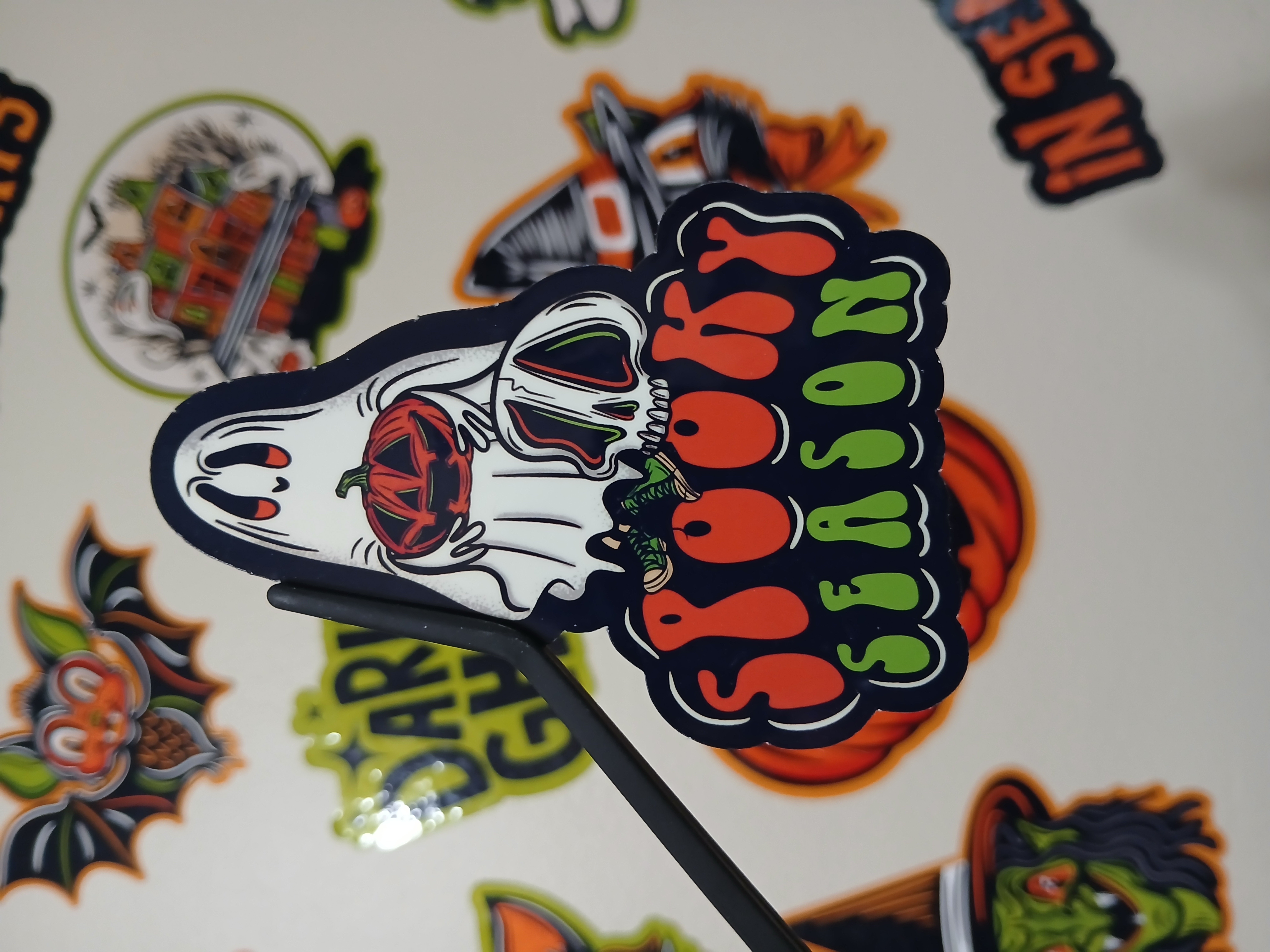 Spooky Season Cute Halloween Sheet Ghost, Skull Vinyl Decal Sticker