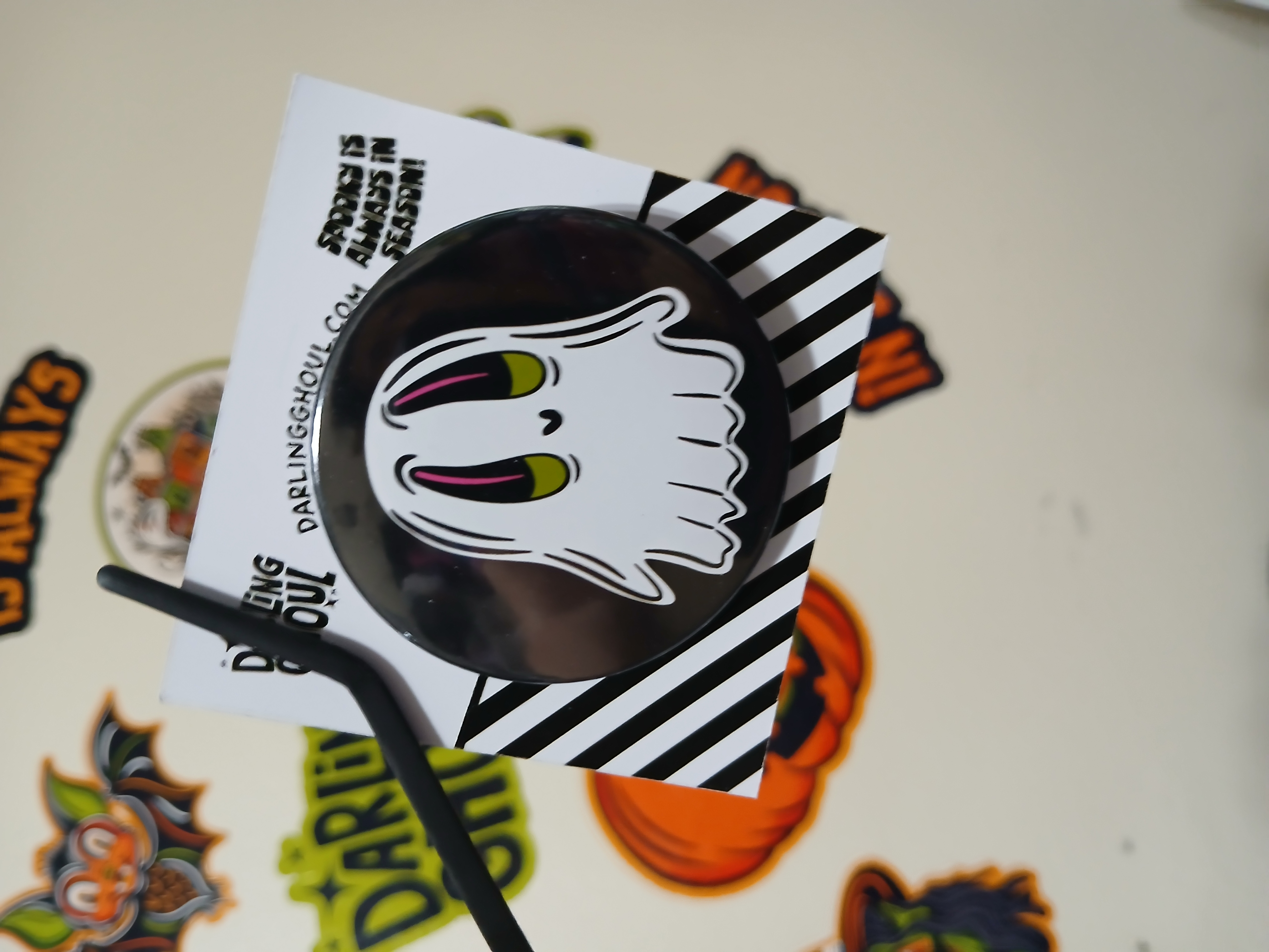 Spooky Season Cute Halloween Ghost Ghostie Pinback Button Badge