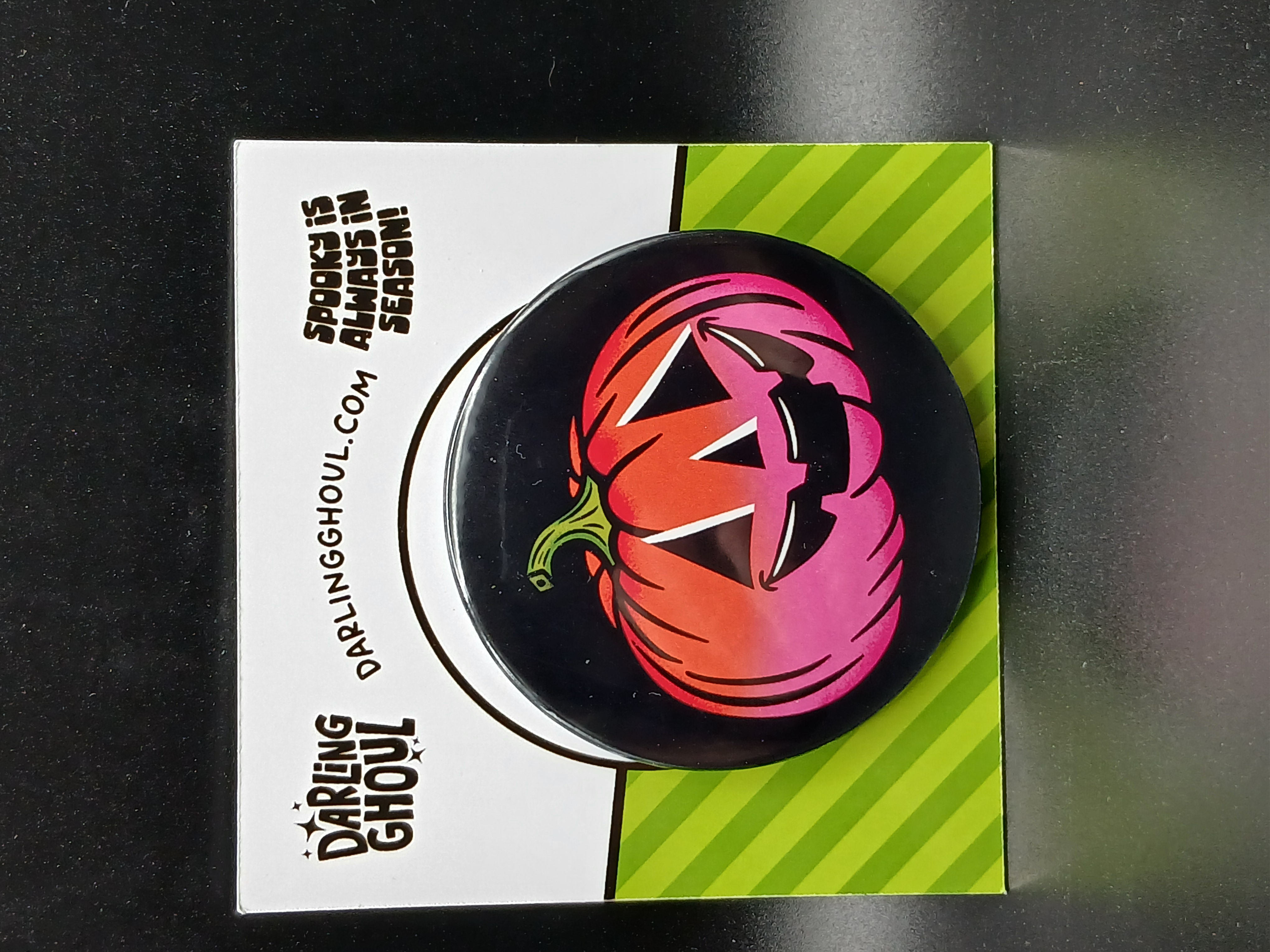 Spooky Season Cute Halloween Jack-o-Lantern Pinback Button Badge