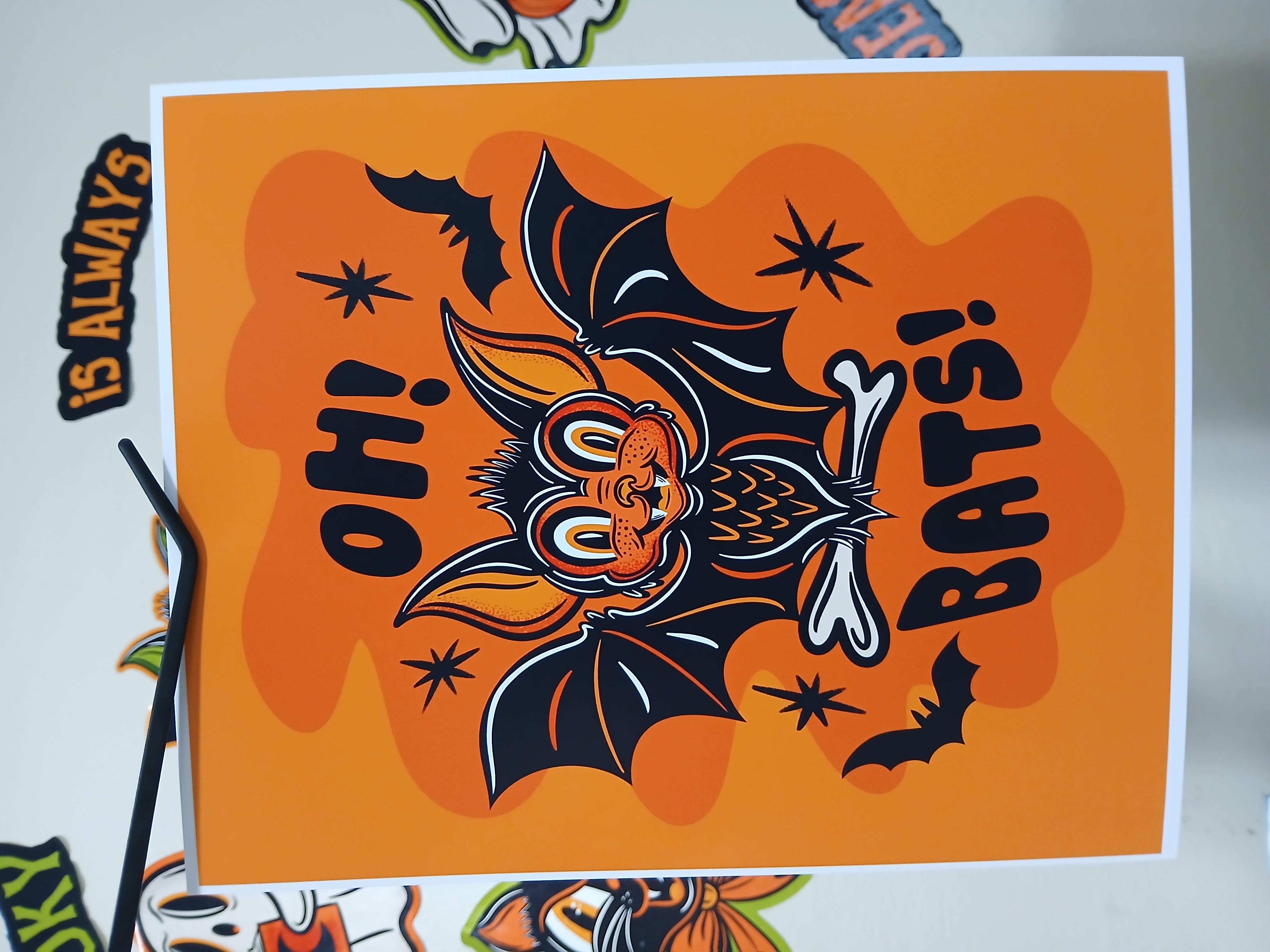 Spooky Bats Halloween Wall Decor Art Print