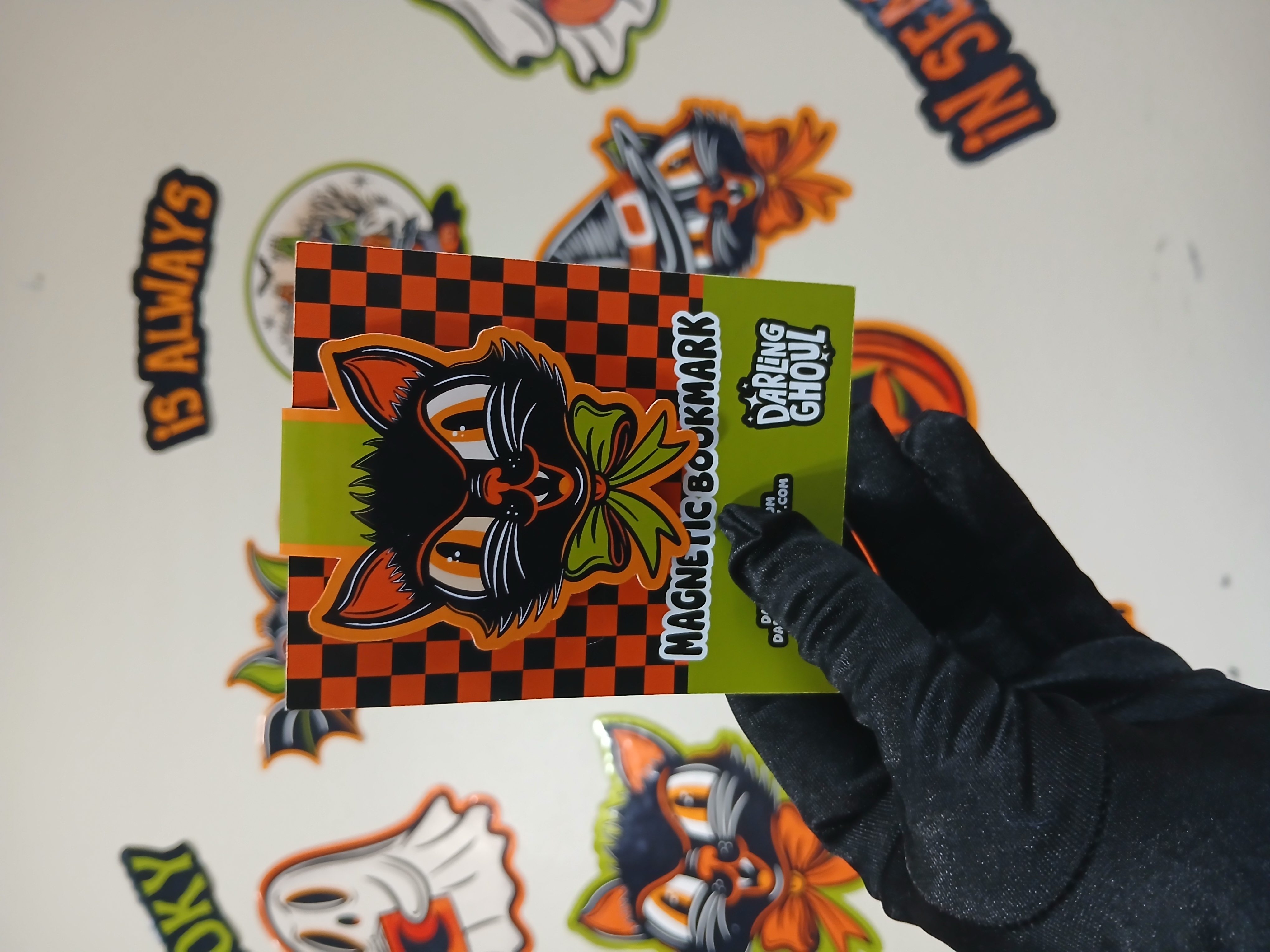 Spooky Season Retro Style Black Cat Bookish Halloween Magnetic Bookmark