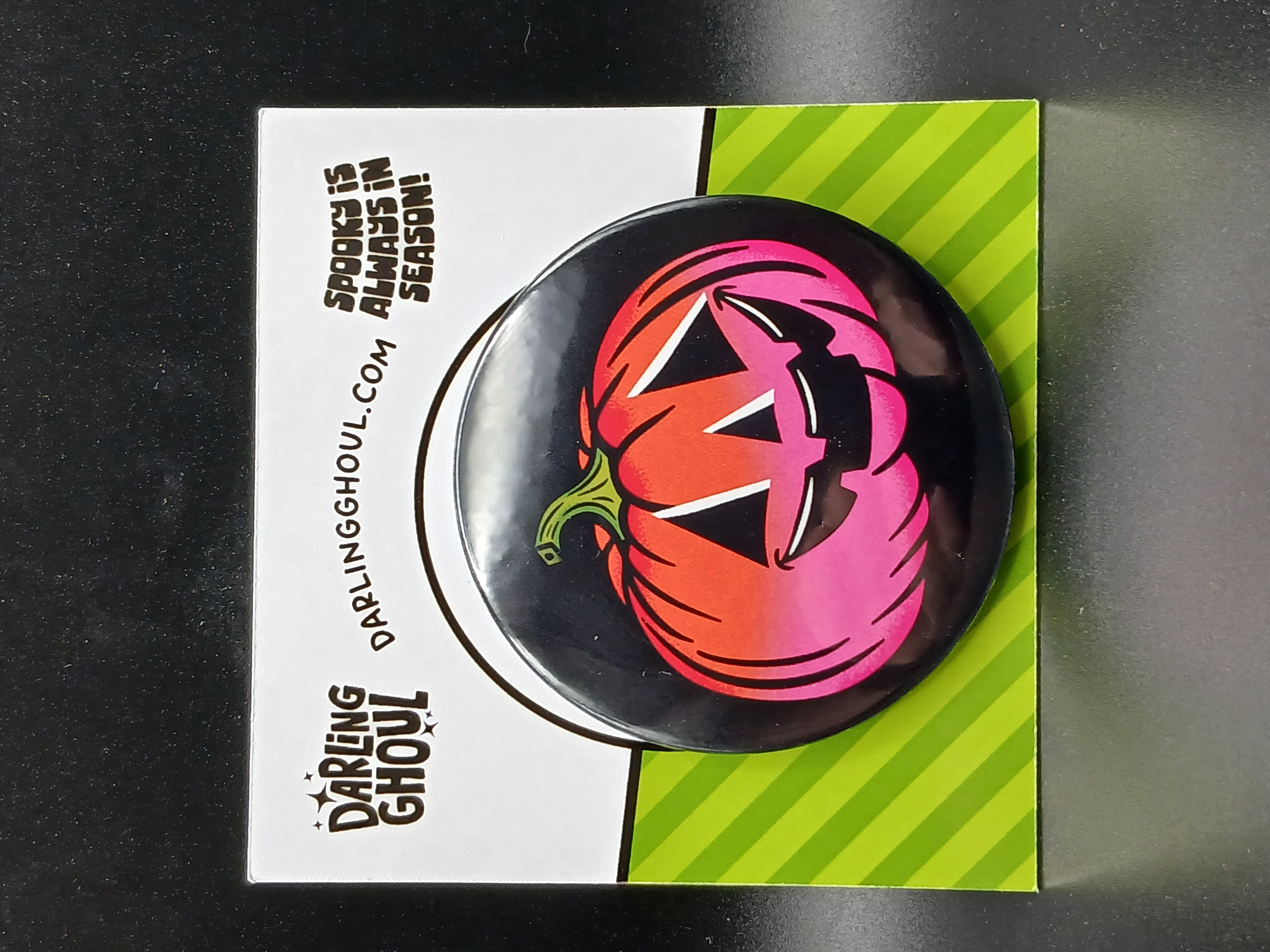 Spooky Season Cute Halloween Jack-o-Lantern Pinback Button Badge