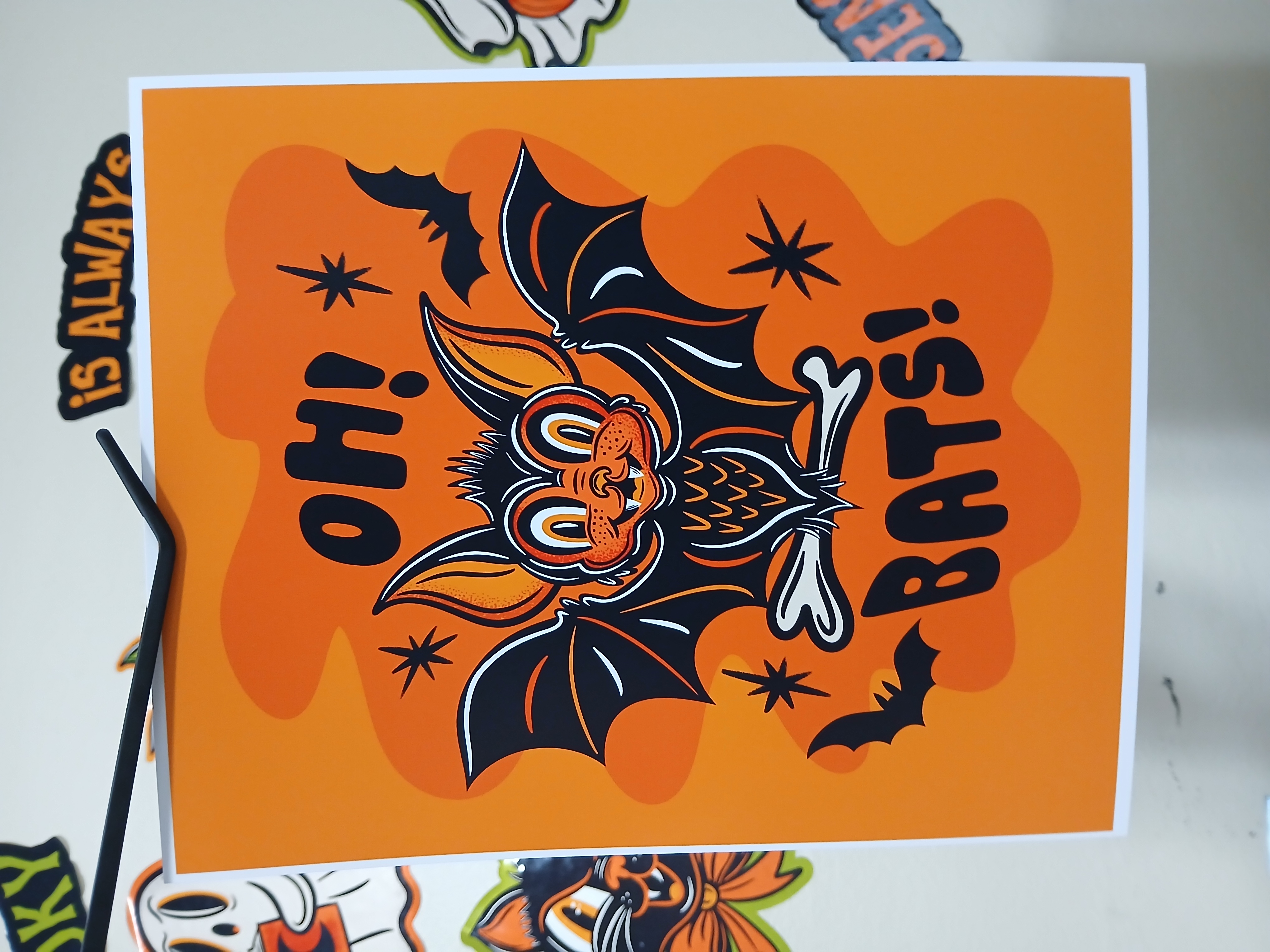 Spooky Bats Halloween Wall Decor Art Print