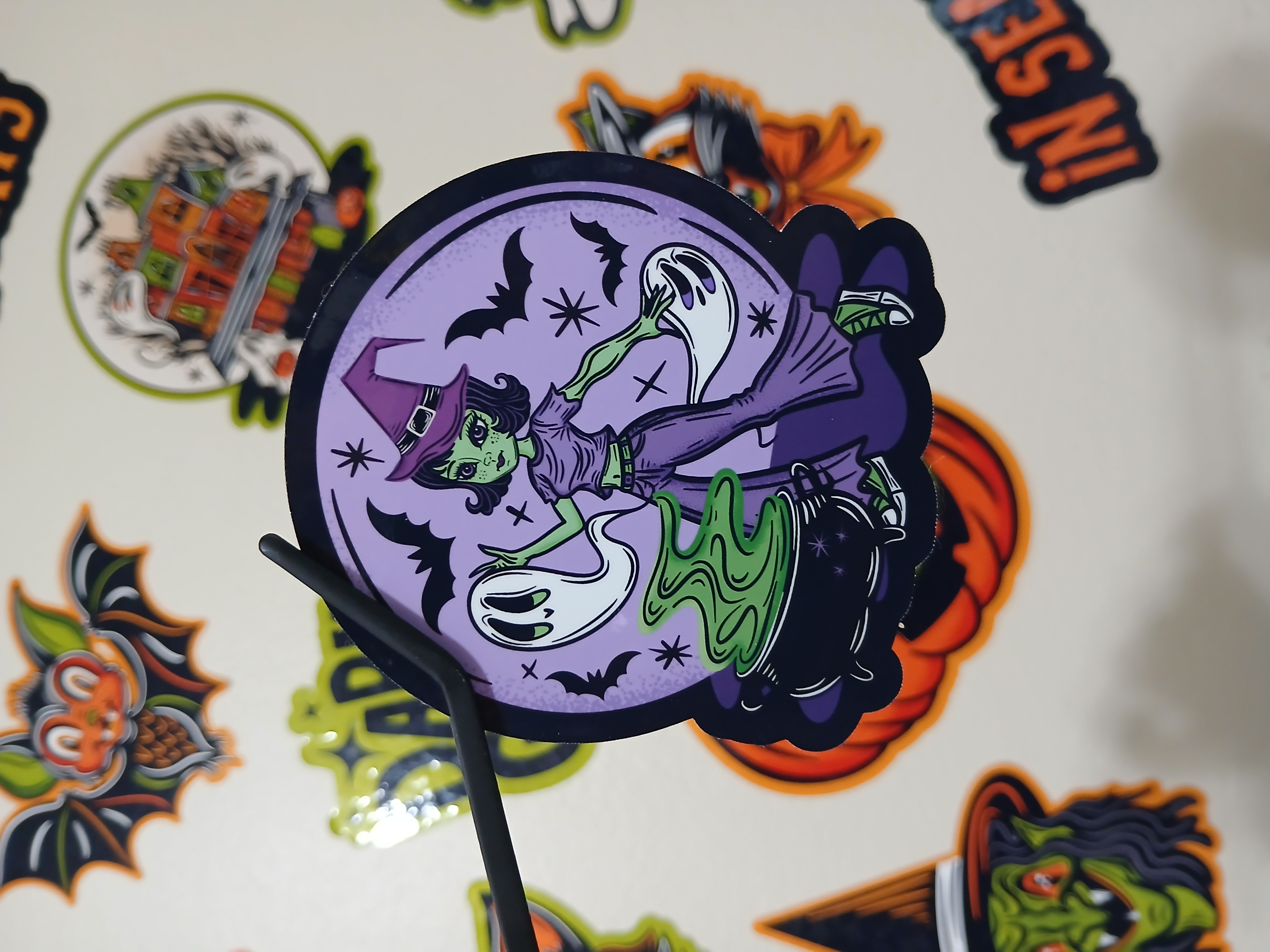 Spooky Season Witchy Cemetery Cauldron Ghosts Bats Vinyl Decal Sticker