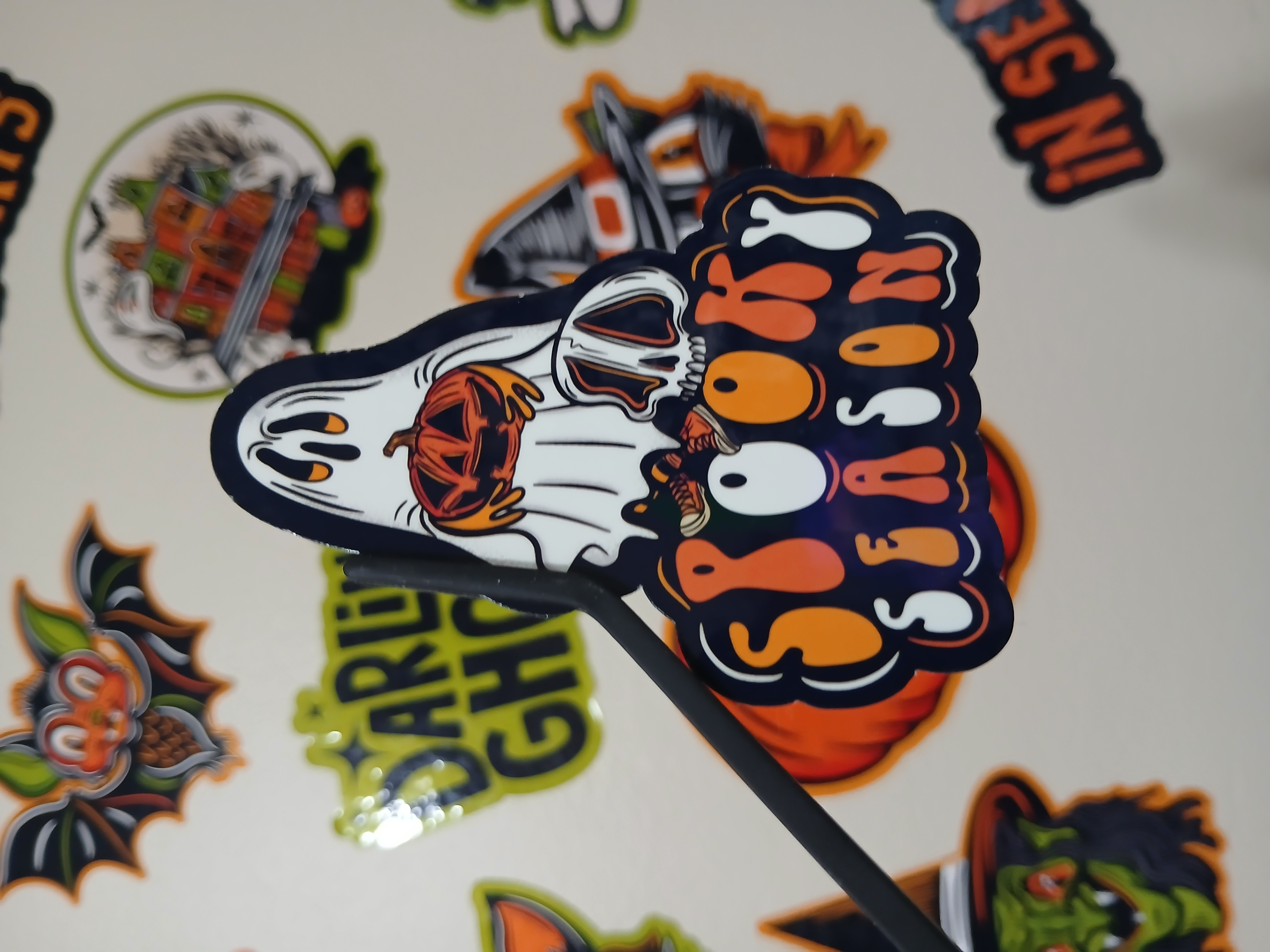 Spooky Season Cute Halloween Sheet Ghost, Skull Vinyl Decal Sticker