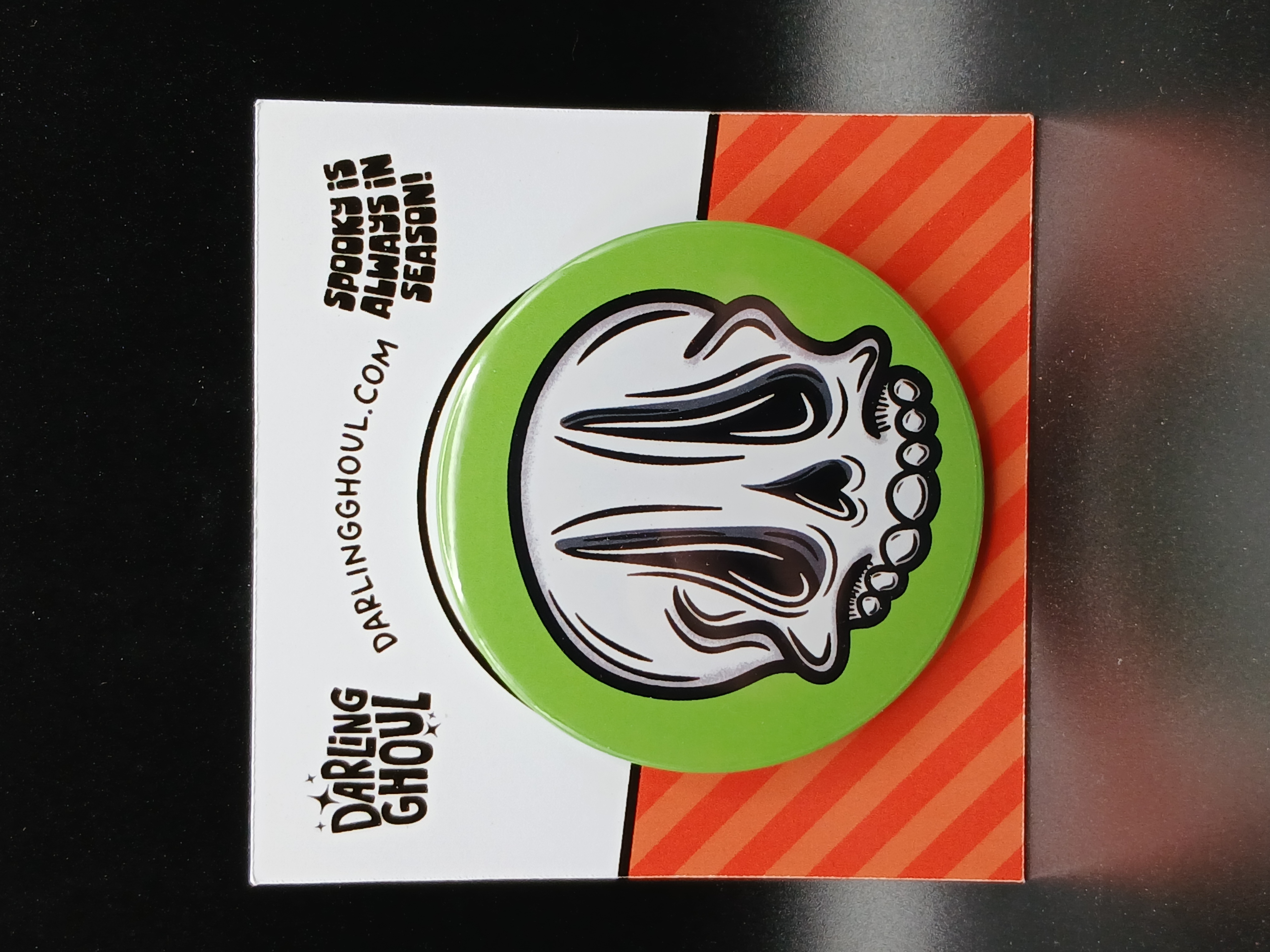 Spooky Season Cute Halloween Skull Pinback Button Badge