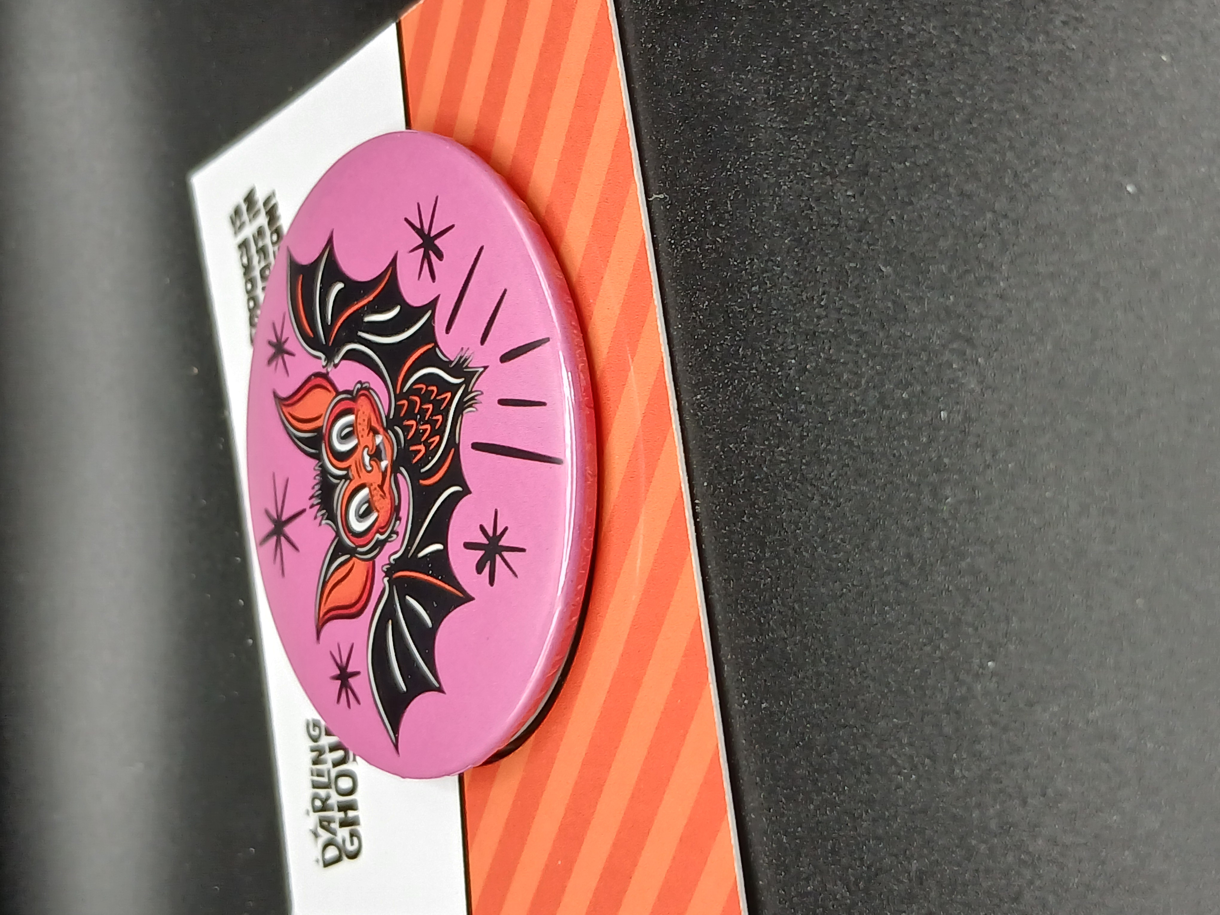 Spooky Season Cute Halloween Gothic Bat Pinback Button Badge