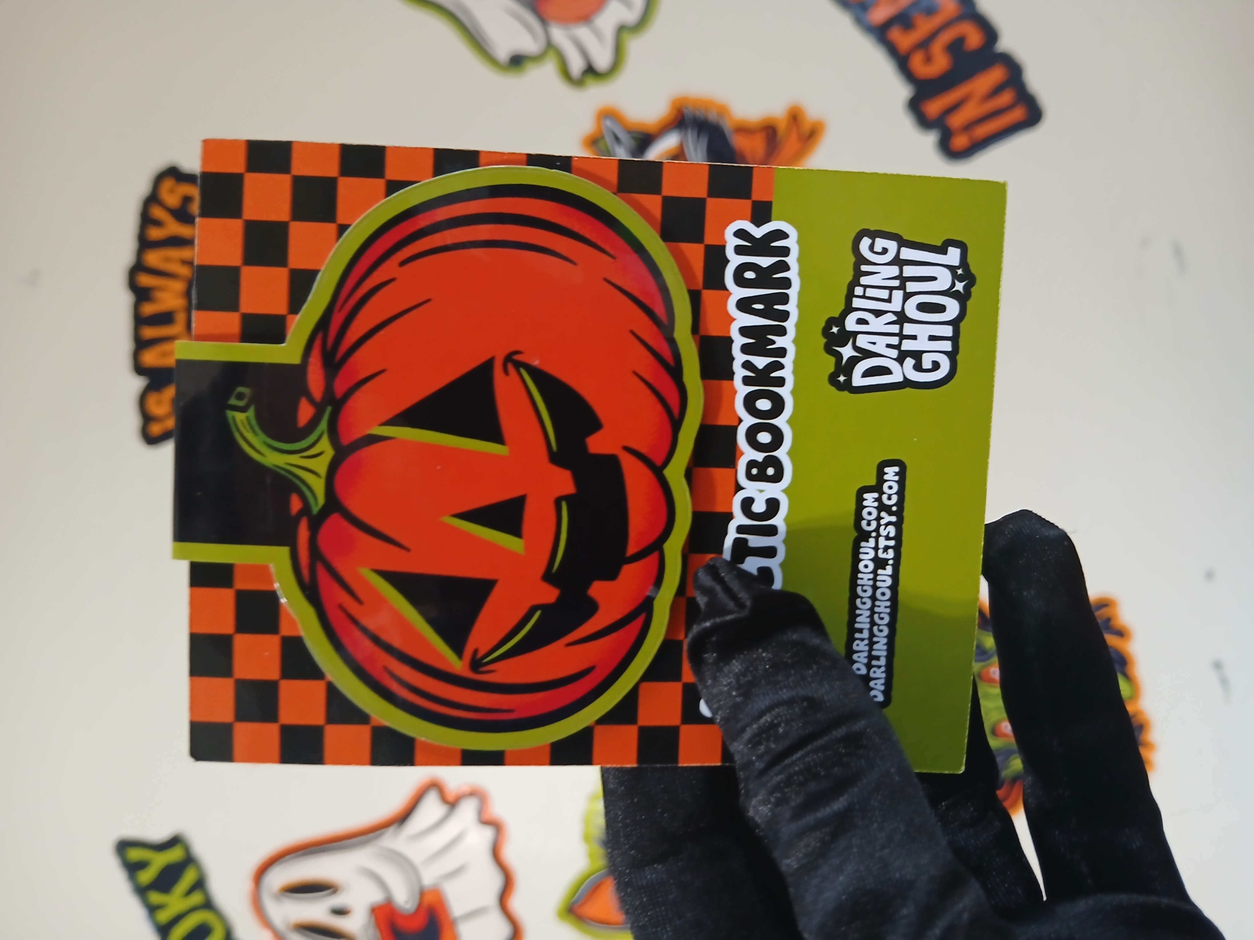Spooky Season Smiling Cute Jack-o-Lantern Bookish Halloween Magnetic Bookmark