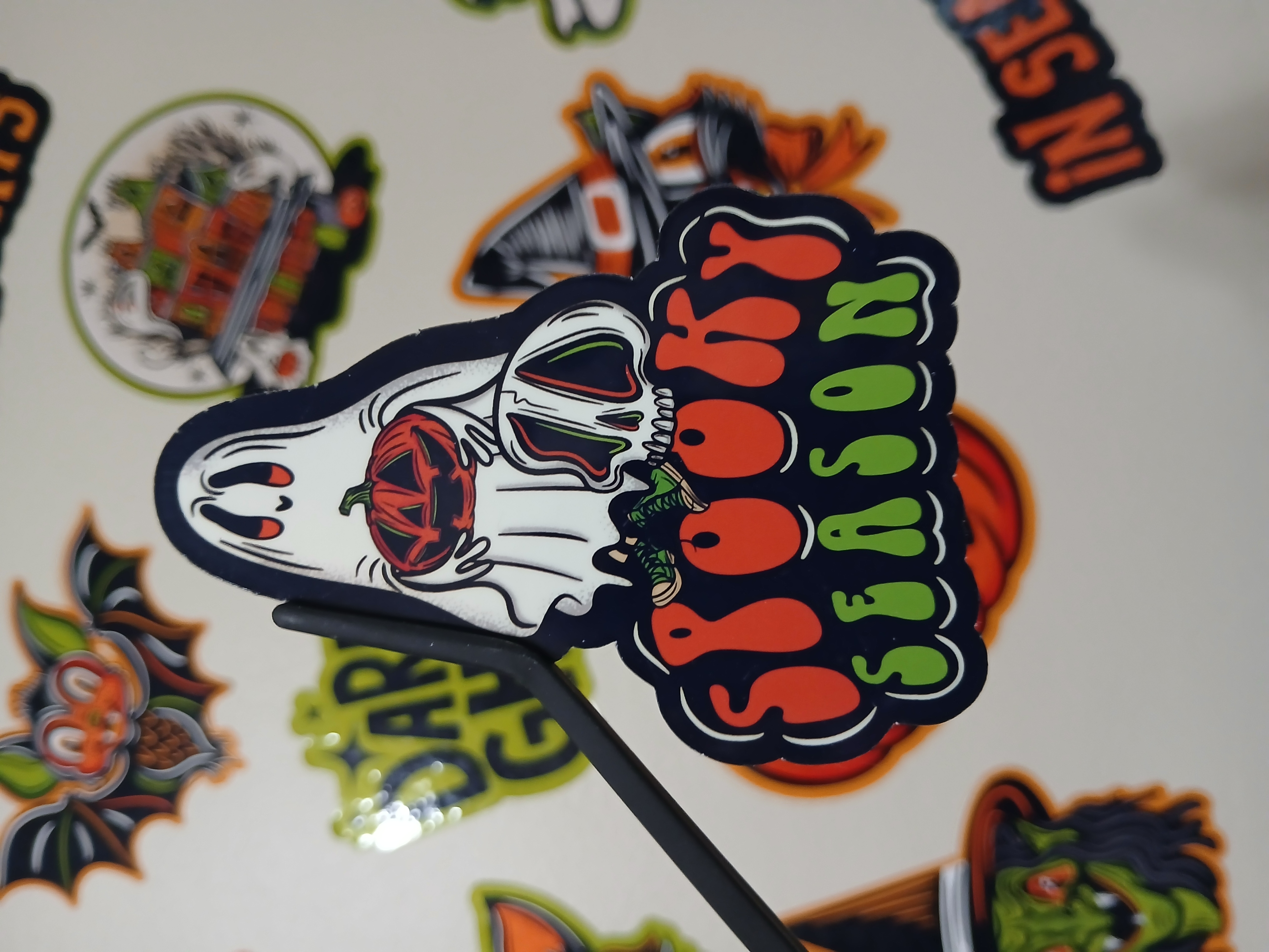 Spooky Season Cute Halloween Sheet Ghost, Skull Vinyl Decal Sticker