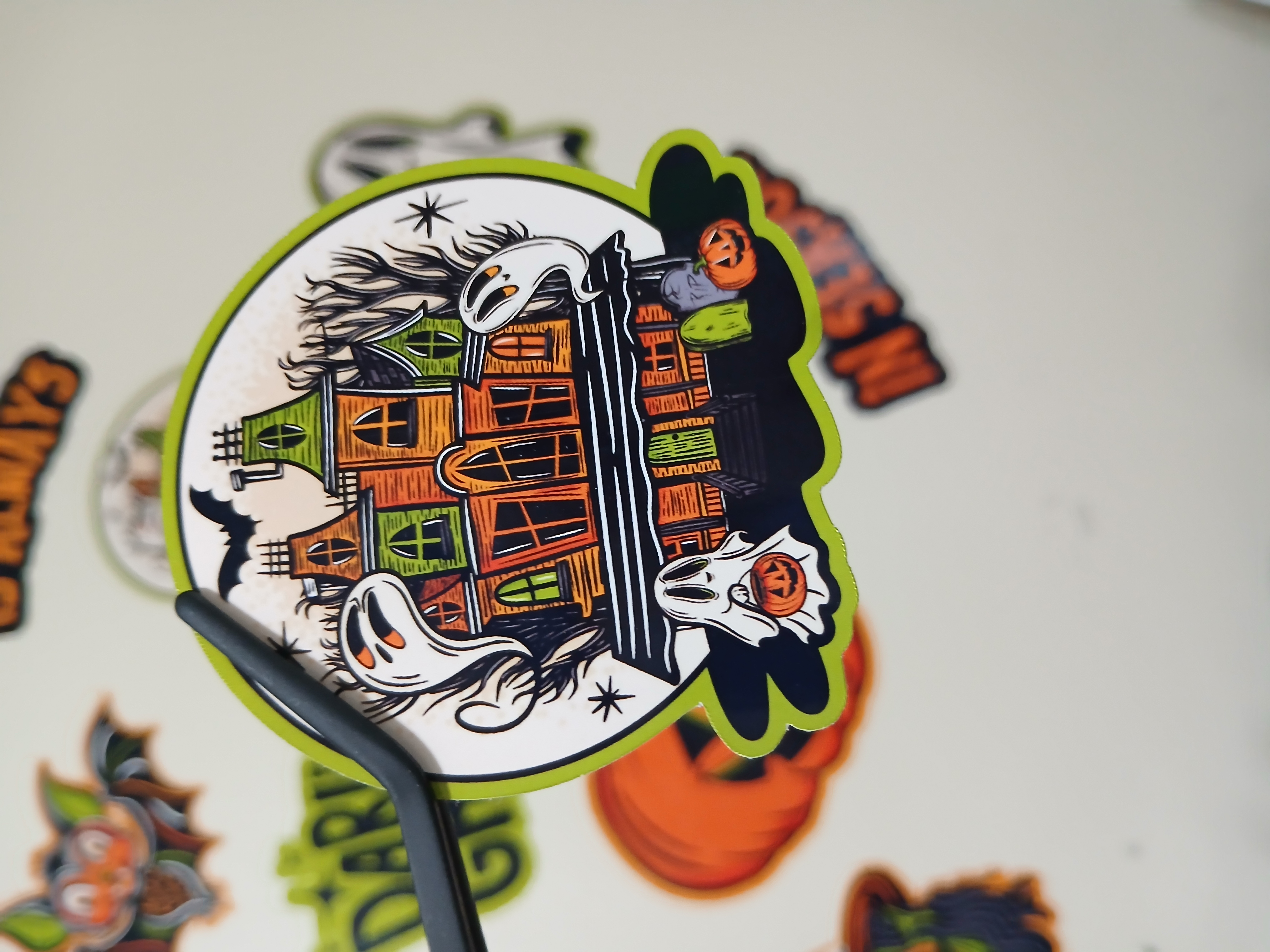 Spooky Season Cute Halloween Haunted House Ghosts Vinyl Decal Sticker