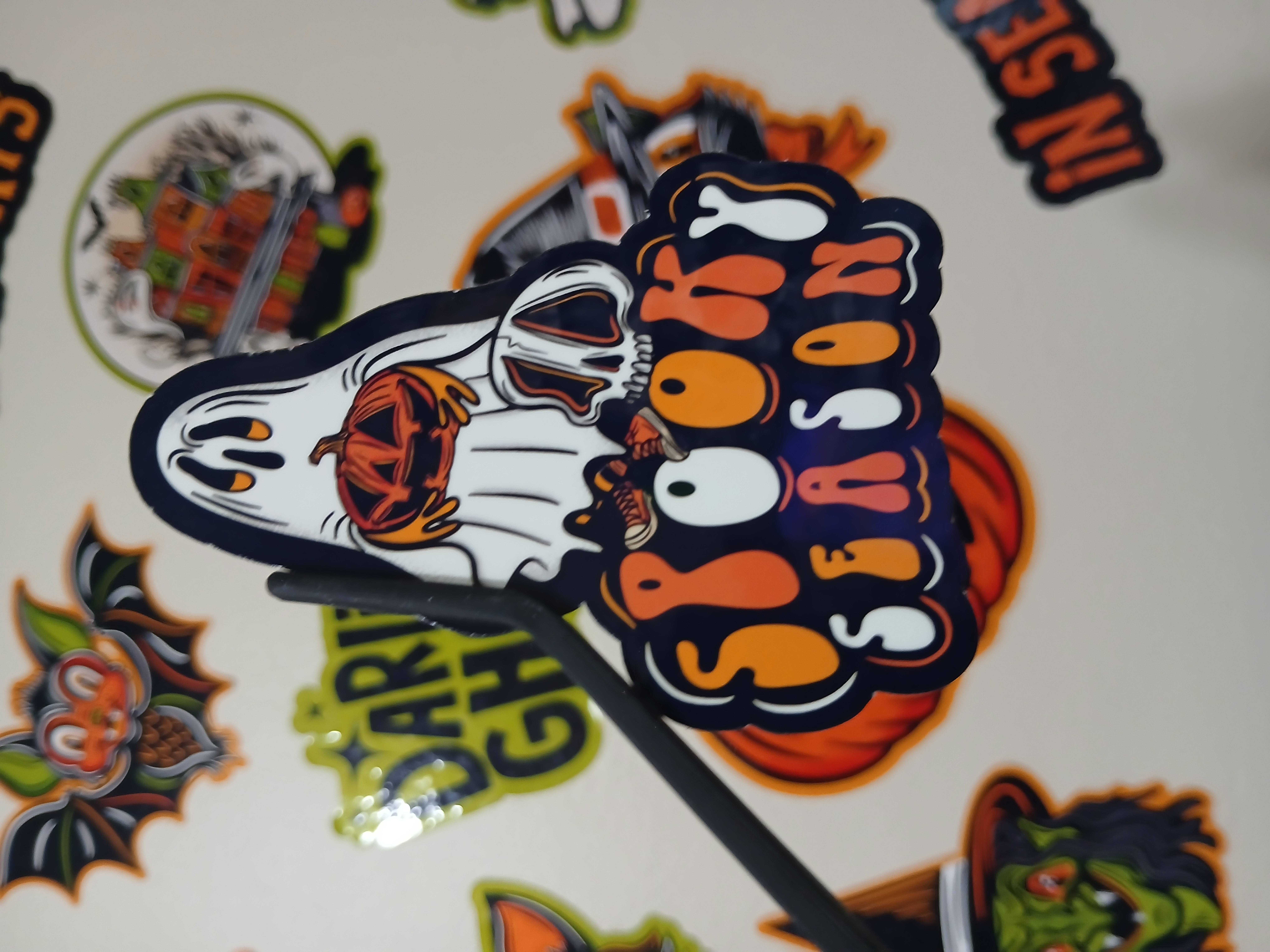 Spooky Season Cute Halloween Sheet Ghost, Skull Vinyl Decal Sticker
